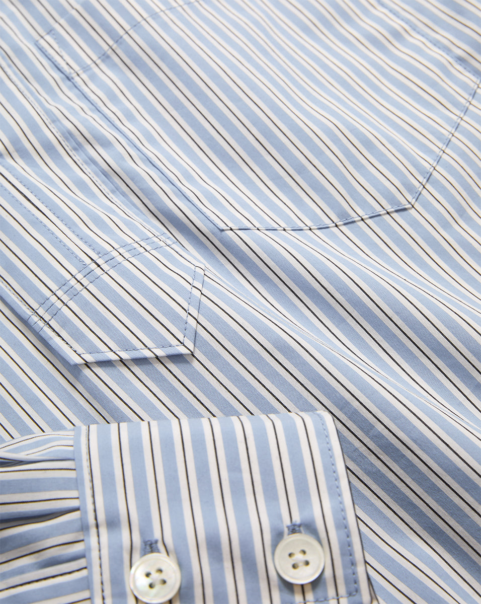 Stylish Khai Striped Shirt for Men & Women | Trendy Casual Button Down Top | Perfect for Office, Date Night & Weekend Outfits