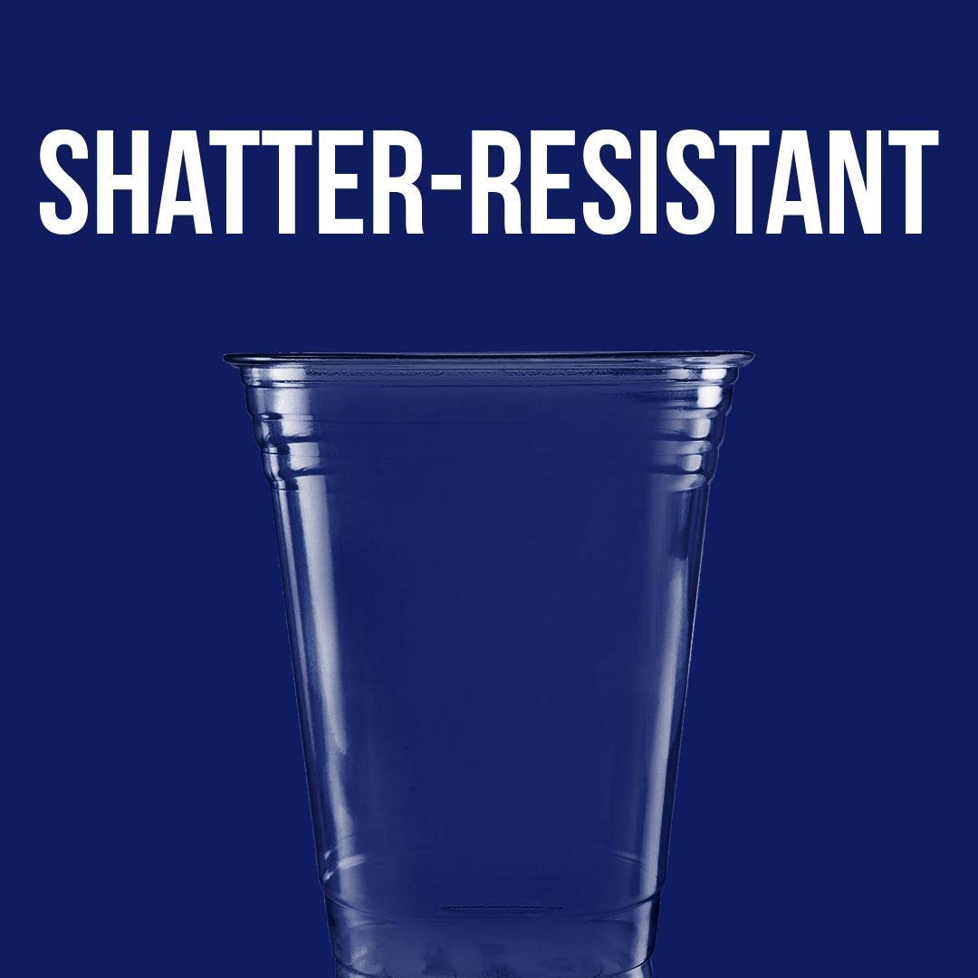 SOLO Clear Recycled Plastic Party Cups 18 Oz (184 Count) - Eco-Friendly Disposable Cups for Parties, Events & Gatherings