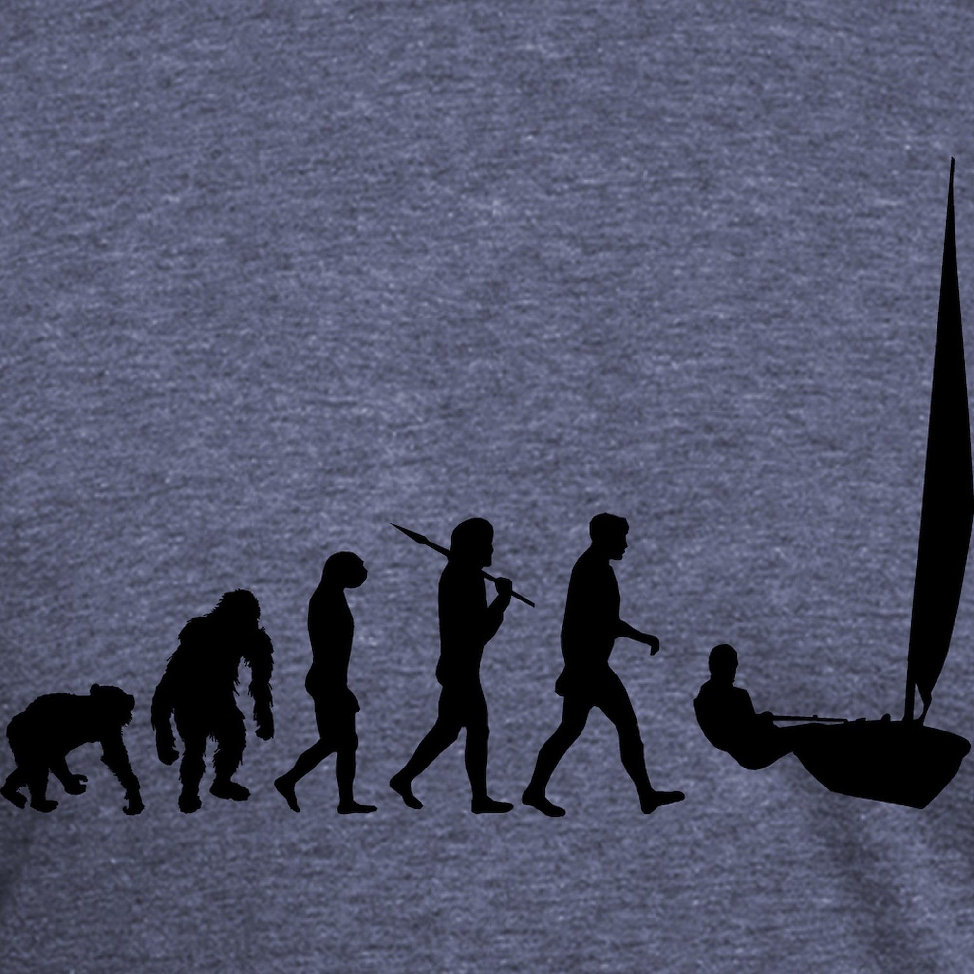 Sailing Evolution Men's Tri-Blend T-Shirt - Soft Premium Cotton Blend Tee for Casual Wear & Outdoor Activities