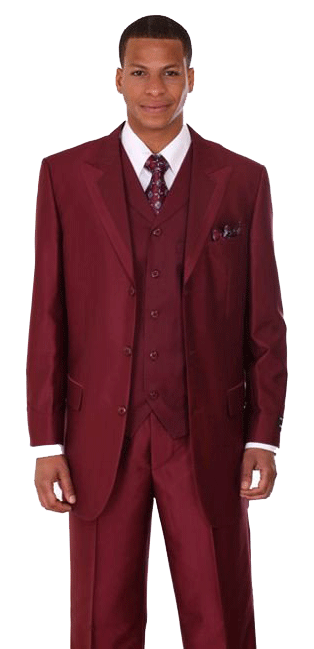 Milano Moda Men's Suit 5907V Burgundy - Premium Slim Fit Business Blazer & Pants Set for Weddings, Office & Formal Events
