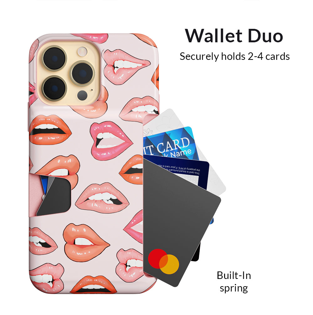 Nude Lips iPhone Wallet Case - Slim Protective Phone Cover with Card Holder for iPhone 13/14/15 Pro Max | Perfect for Everyday Use, Travel & Shopping
