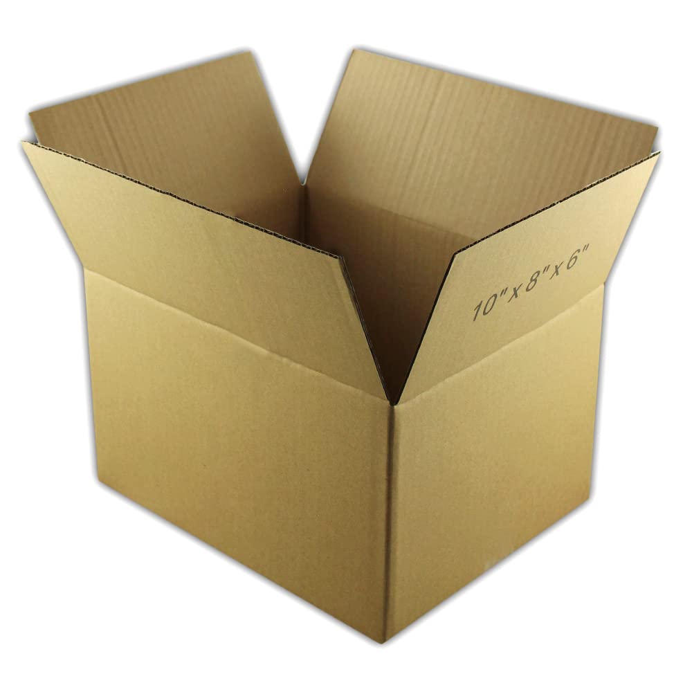 EcoSwift 10x8x6 Inches Corrugated Cardboard Shipping Boxes - Heavy Duty Moving & Mailing Boxes for Home, Office & Ecommerce Packaging (10 Pack) - Perfect for Storage, Shipping & Moving Supplies