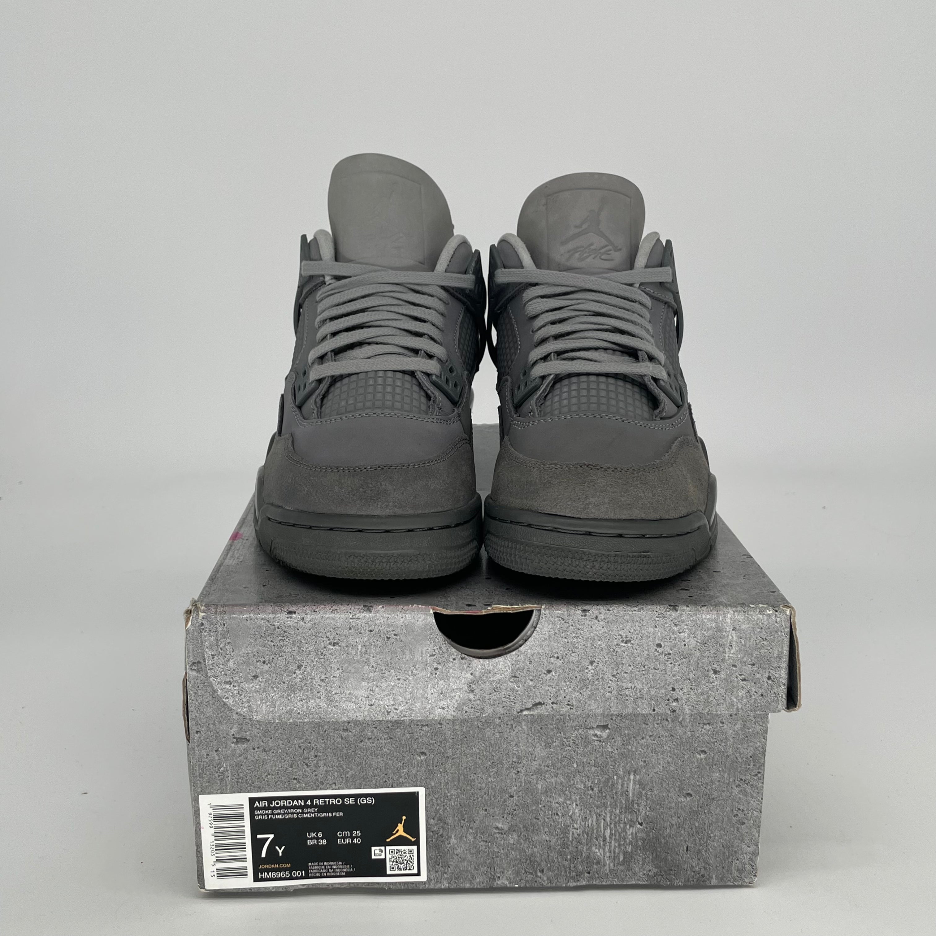 AIR JORDAN 4 Retro Wet Cement Sneakers - Men's Size 7 & Women's Size 8.5 (HM8965-001) - Perfect for Basketball, Streetwear & Sneaker Collectors