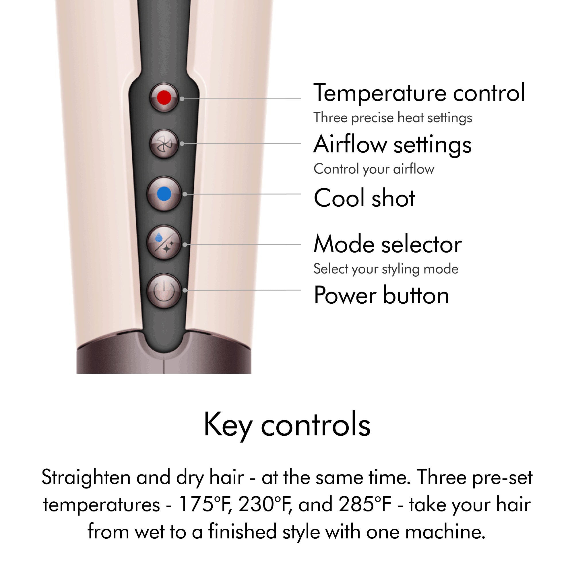 Professional Airstrait Hair Straightener - Ionic Ceramic Flat Iron for Frizz-Free Smoothing - Perfect for Home & Salon Styling