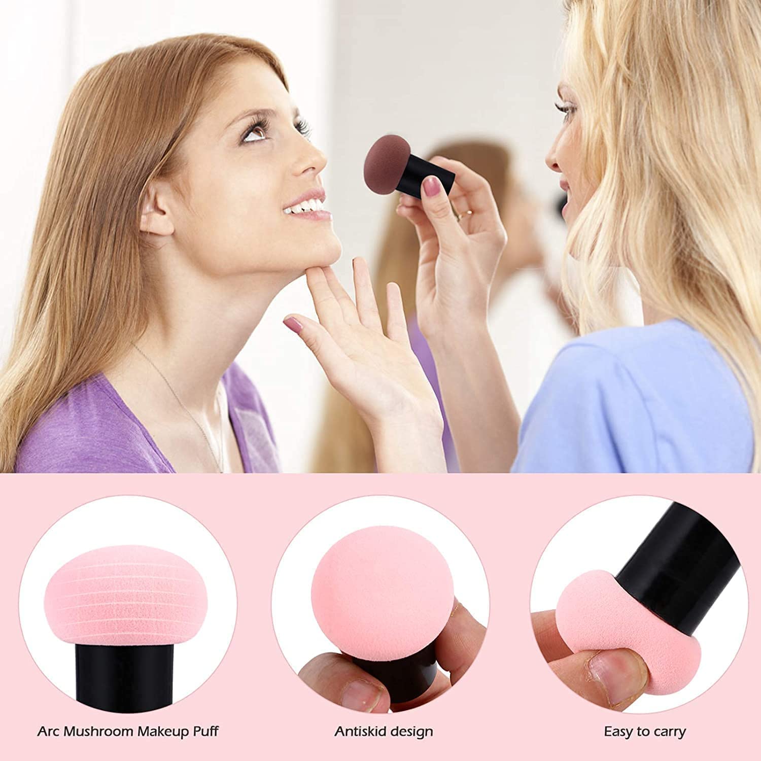 MASTADI Women's & Girls' Black Mushroom Head Beauty Blender - Soft Makeup Sponge for Foundation & Powder Application | Pack of 1 | Perfect for Flawless Makeup Blending & Contouring