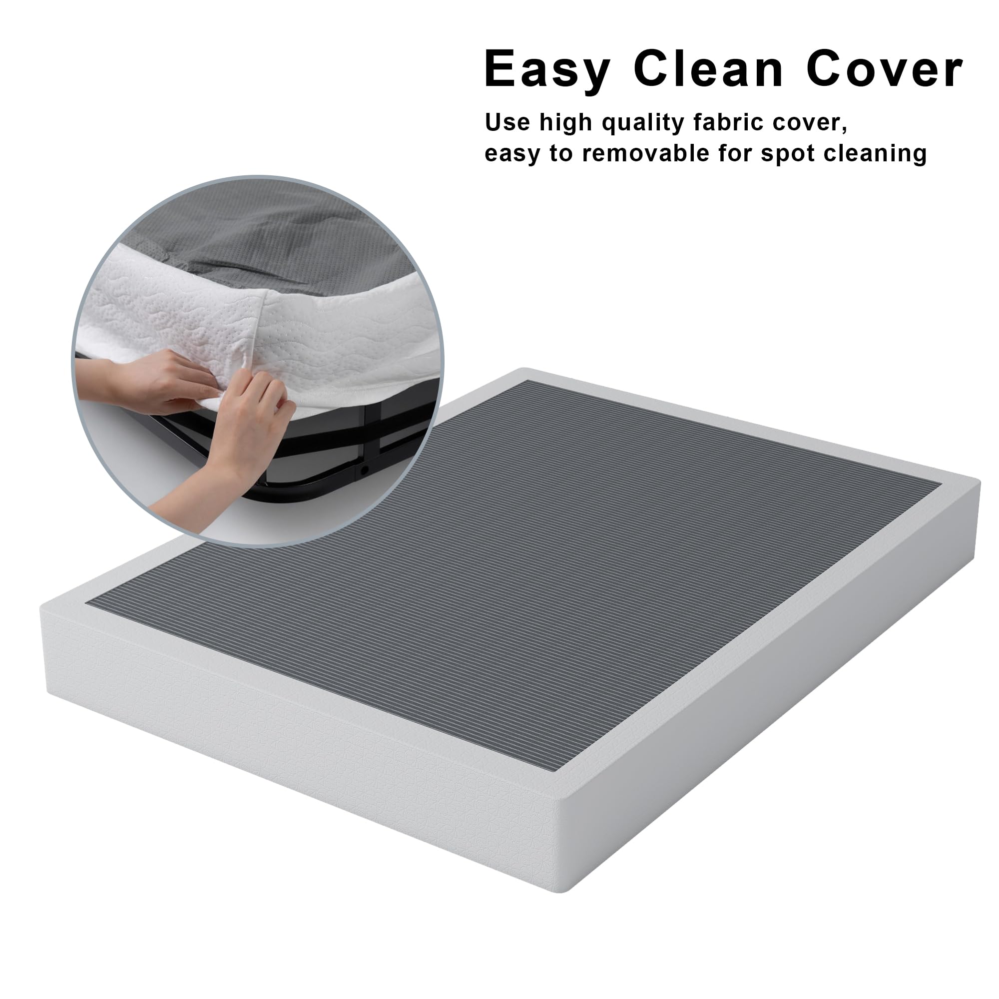 9 Inch Heavy Duty Box Spring for Full Bed - Noise Free, Non-Slip Metal Mattress Foundation with Easy Assembly | Perfect for Guest Rooms, Dorms & Bedroom Upgrades