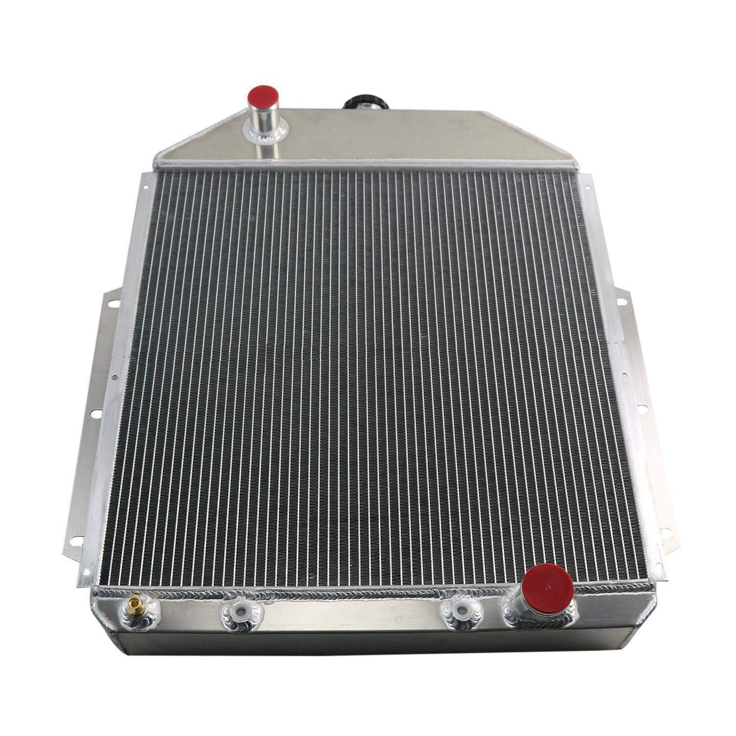 ALLOYWORKS 3-Row High-Performance Aluminum Racing Radiator with Shroud Fan & Thermostat - Compatible with 1942-1952 Ford F1 F2 F3 Pickup Trucks V8 Engine - Perfect for Off-Roading, Hot Rod Builds & Classic Car Restoration Projects