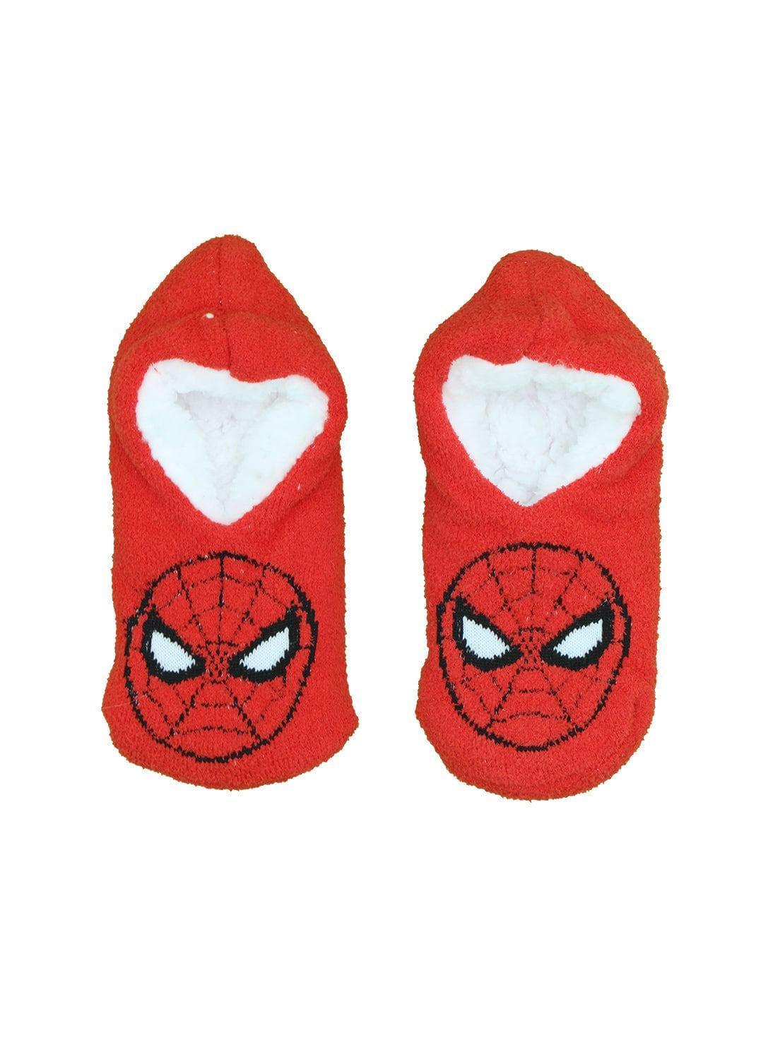 Spider-Man Slipper Socks for Boys - 2 Pack Non-Slip Cozy House Slippers - Perfect for Indoor Play, Cosplay & Superhero Themed Birthday Gifts