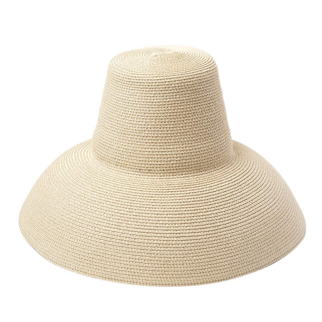 Women's Wide Brim Sun Hat with Wind Lanyard - UPF 50+ Straw Fedora Hat for Beach, Summer & Outdoor Activities - Fashionable Boater Hat for Sun Protection, Gardening, Travel & Vacations