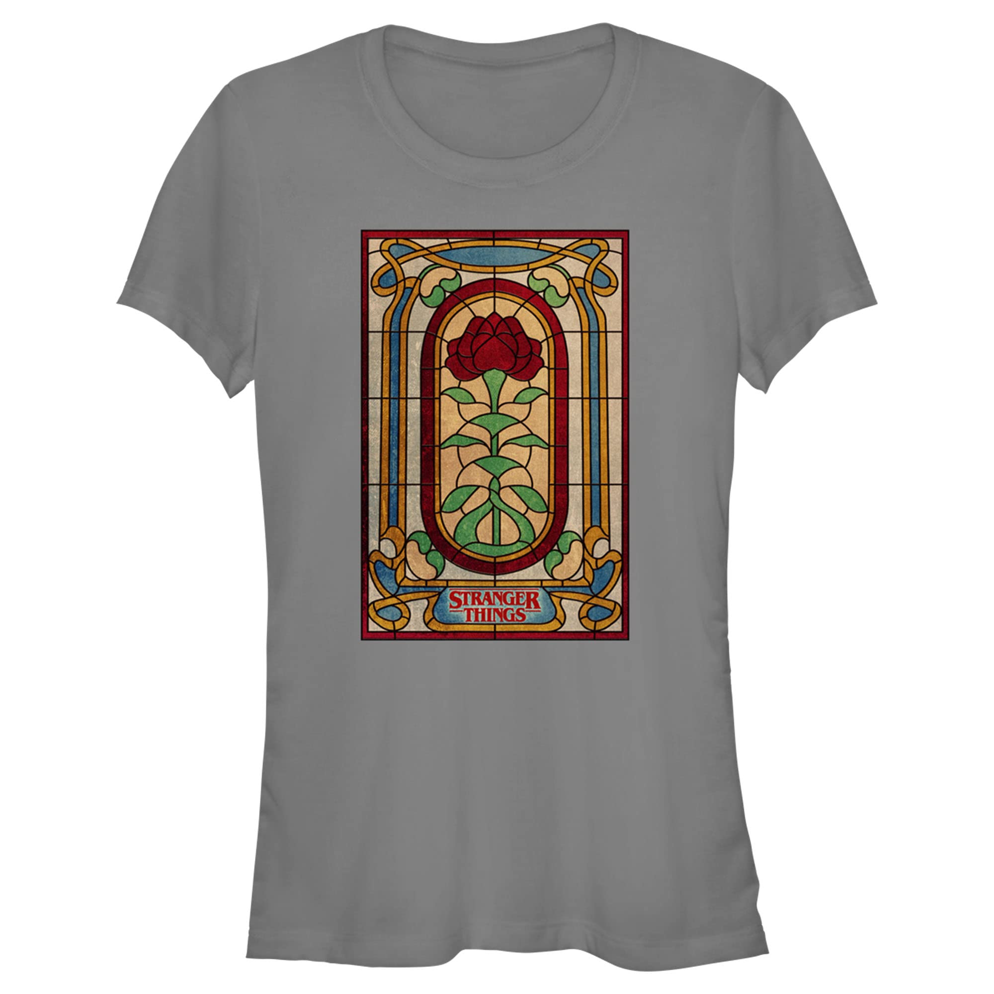 Junior's Stranger Things The Rose of Life Graphic T-Shirt | Official Merchandise | Soft Cotton Tee for Kids & Teens | Perfect for Halloween Cosplay, TV Show Fans & Casual Wear