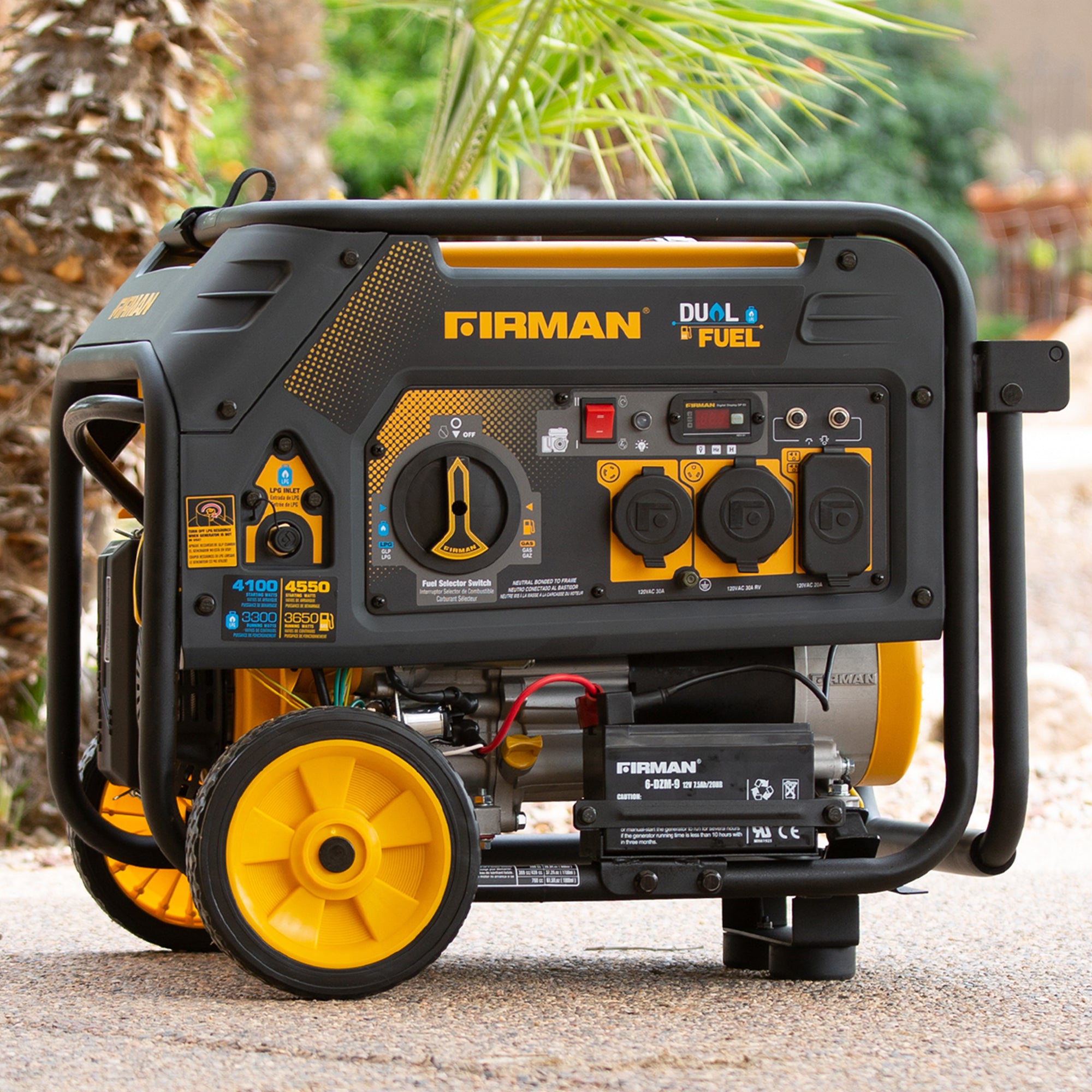 4550W Dual Fuel Portable Generator with Electric Start - 120V for Camping, RV, Home Backup & Outdoor Power Needs