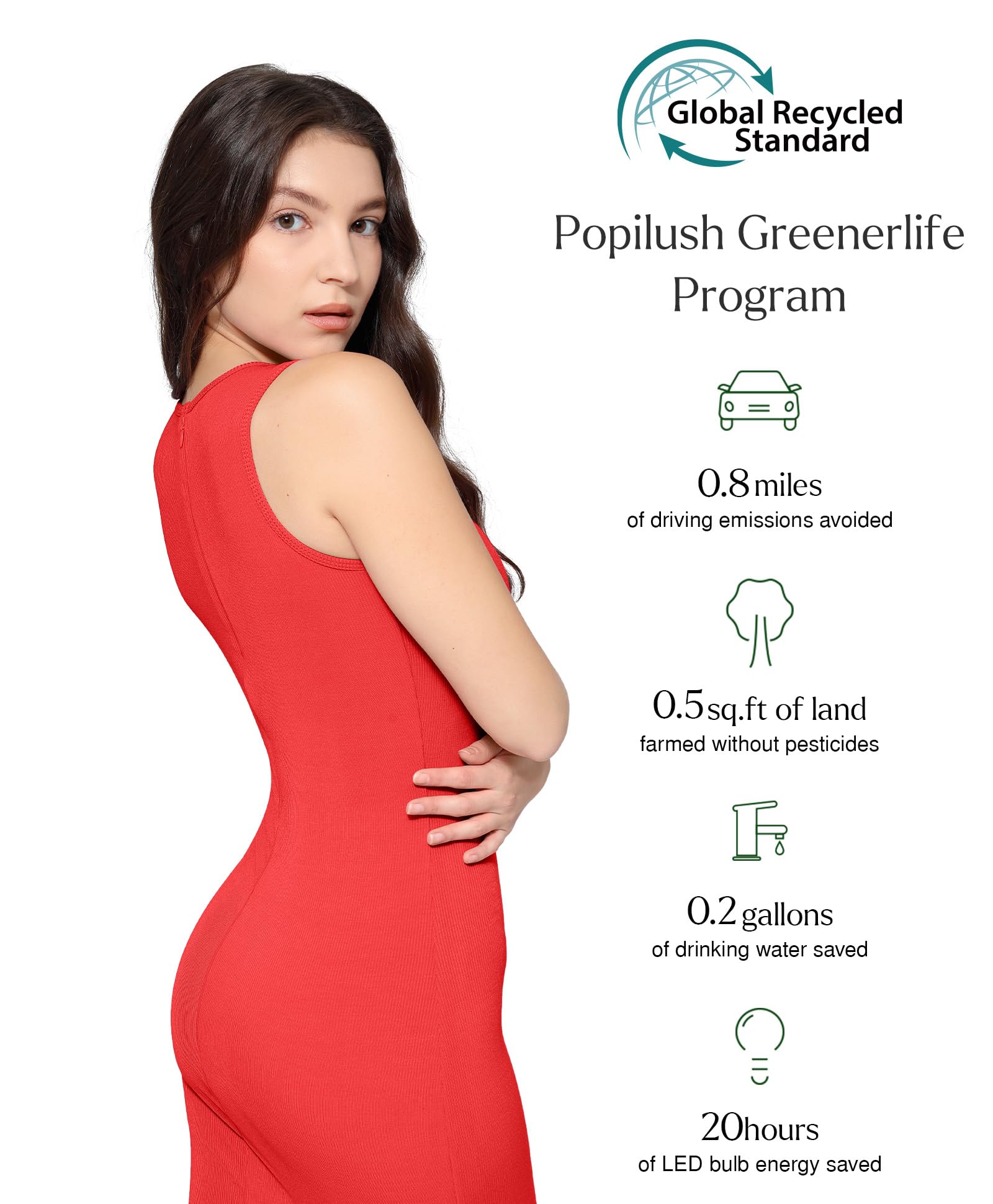 Popilush Women's Bodycon Maxi Dress - Sleeveless Long Tank Dress with Zipper for Wedding Guest, Party & Evening Wear - Elegant Formal Dress for Special Occasions