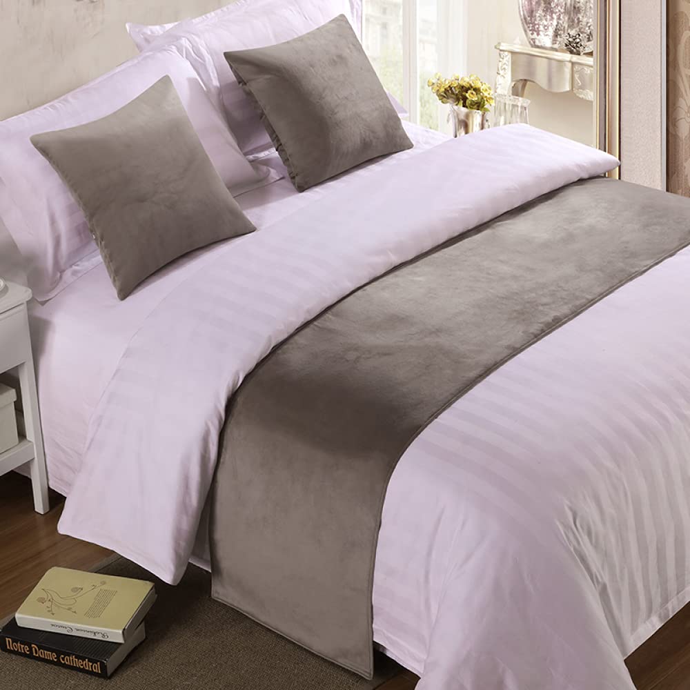 Luxury Soft Faux Velvet Bed Runner - King Size Bed Scarf for Modern Home & Hotel Decor - Bedspread Coverlet for Bed Protection & Stylish Bedroom Decor - Perfect for Master Bedrooms, Guest Rooms & Luxury Hotels
