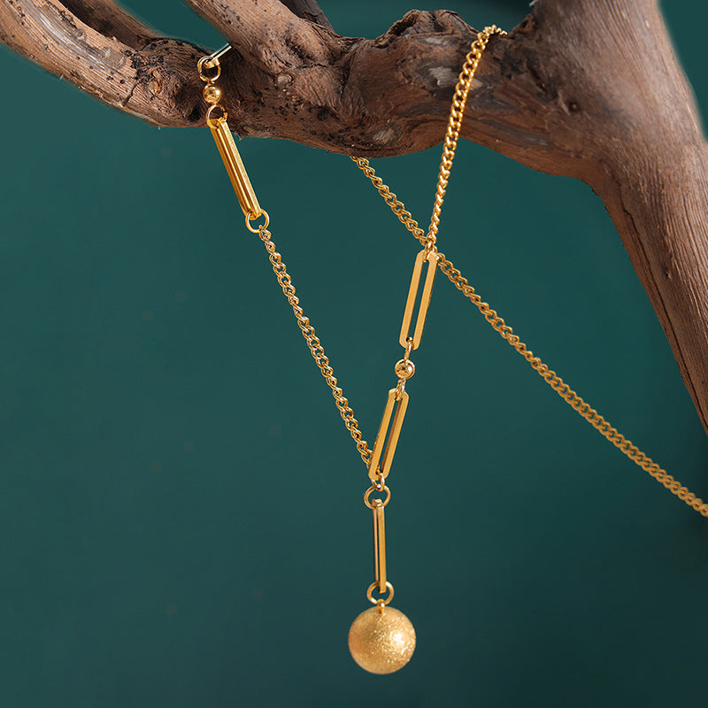 18K Gold Star Ball Pendant Necklace with Half Chain - Elegant Layered Jewelry for Women | Perfect for Date Night, Party & Everyday Wear