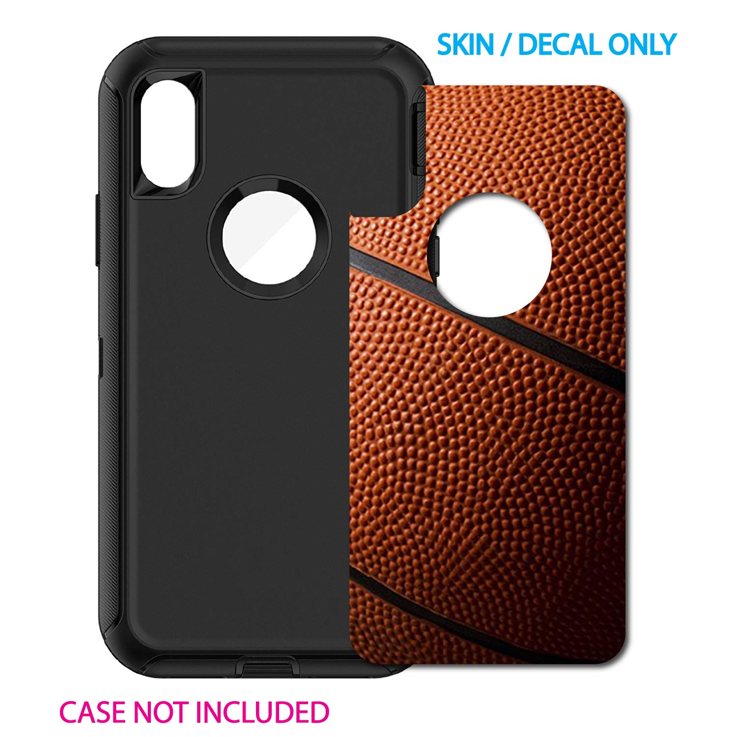 Custom iPhone X/XS Skin for OtterBox Defender - Basketball Design for Fans