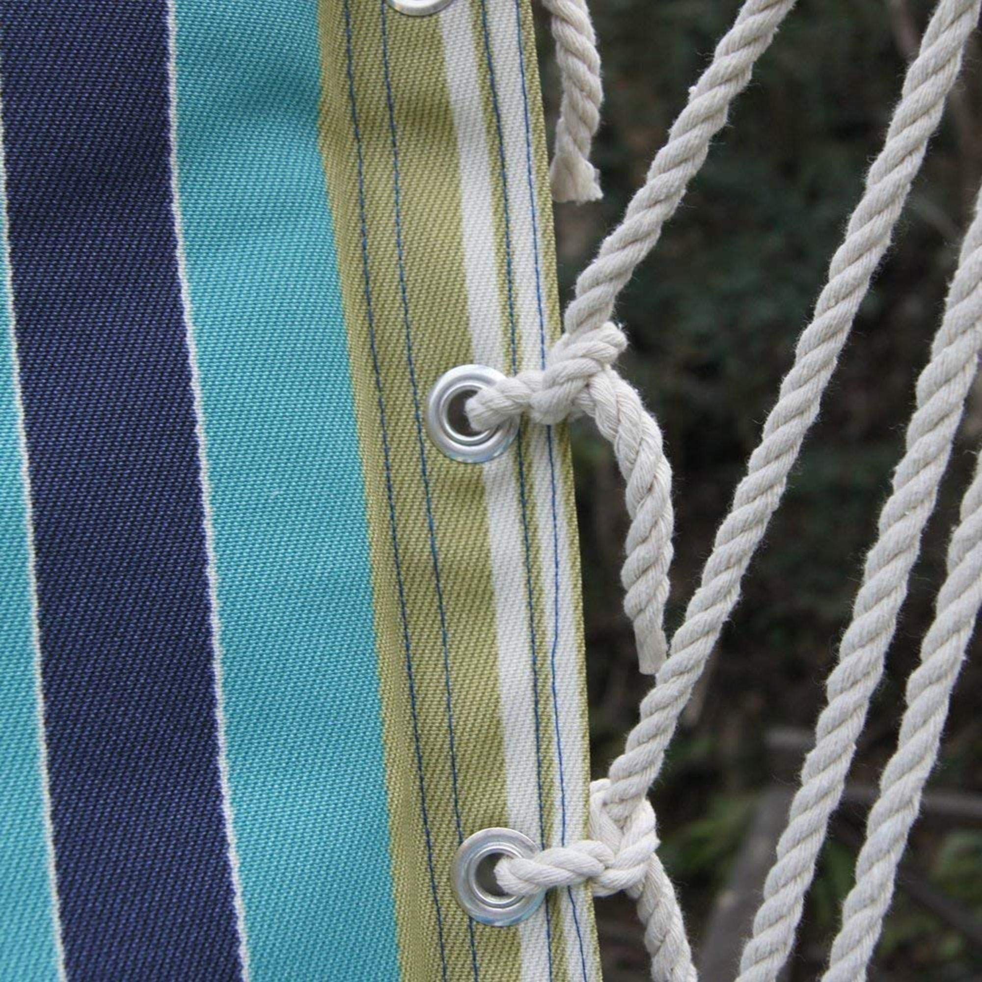 Blue Stripes Hammock Chair for Indoors & Outdoors - Comfortable Hanging Lounge Seat for Backyards, Porches, Bedrooms & Living Rooms | Perfect for Relaxation, Reading & Vacation Homes