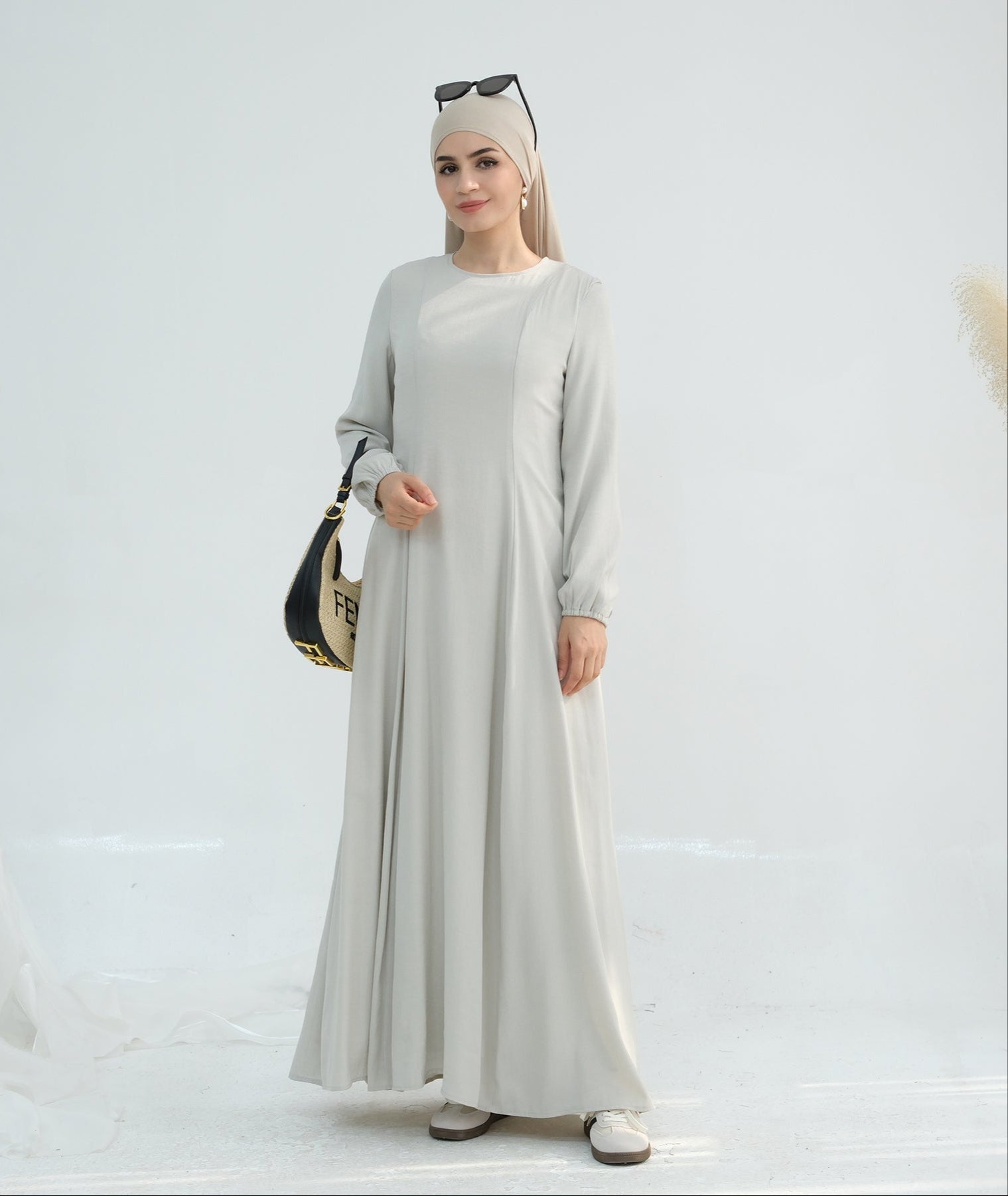 Isabella Maxi Dress for Women - Elegant Long Flowy Summer Dress in Dove Gray | Perfect for Beach, Wedding & Casual Outings