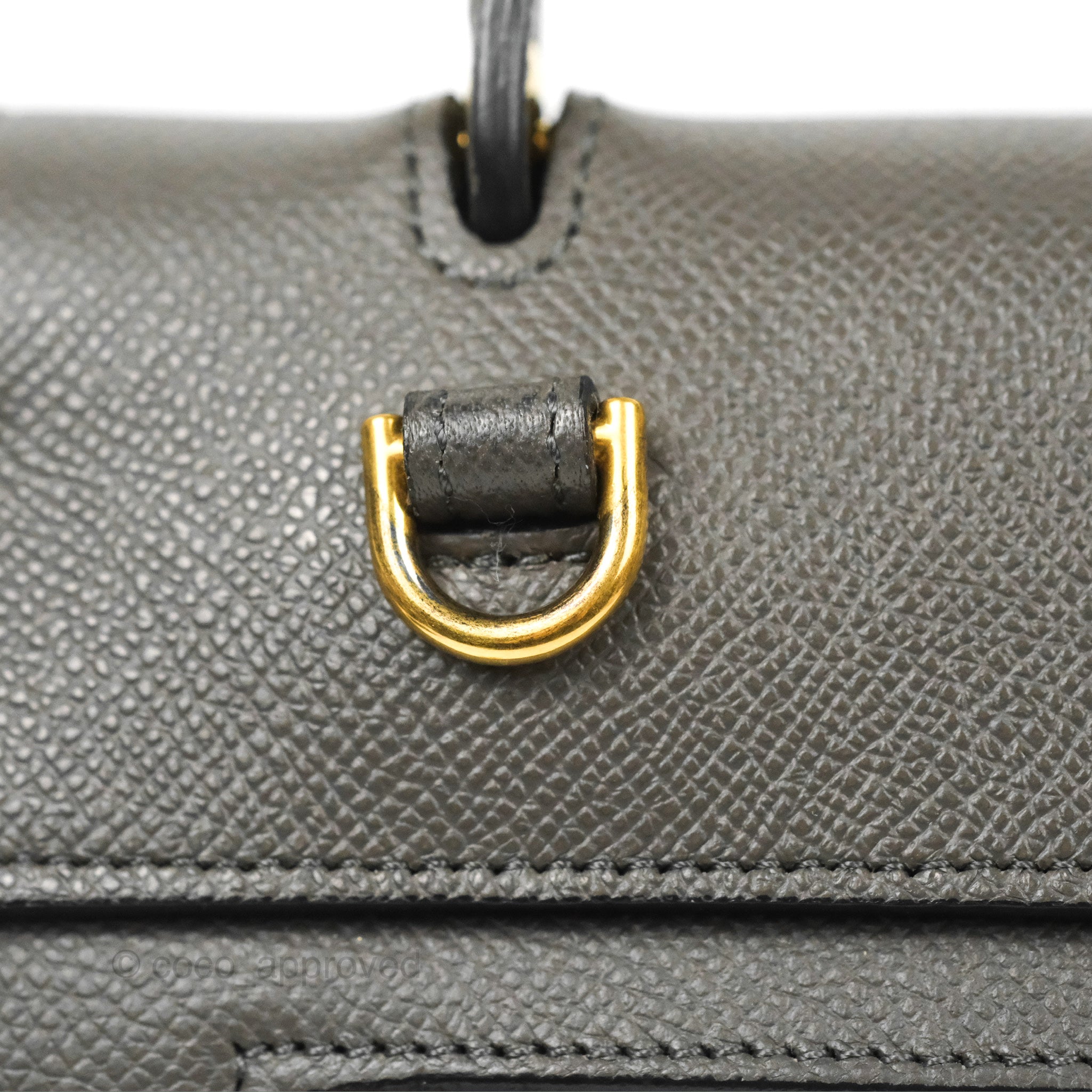 Celine Micro Belt Bag in Grey Grained Calfskin with Gold Hardware - Luxury Crossbody Bag for Women, Perfect for Work, Travel & Everyday Use