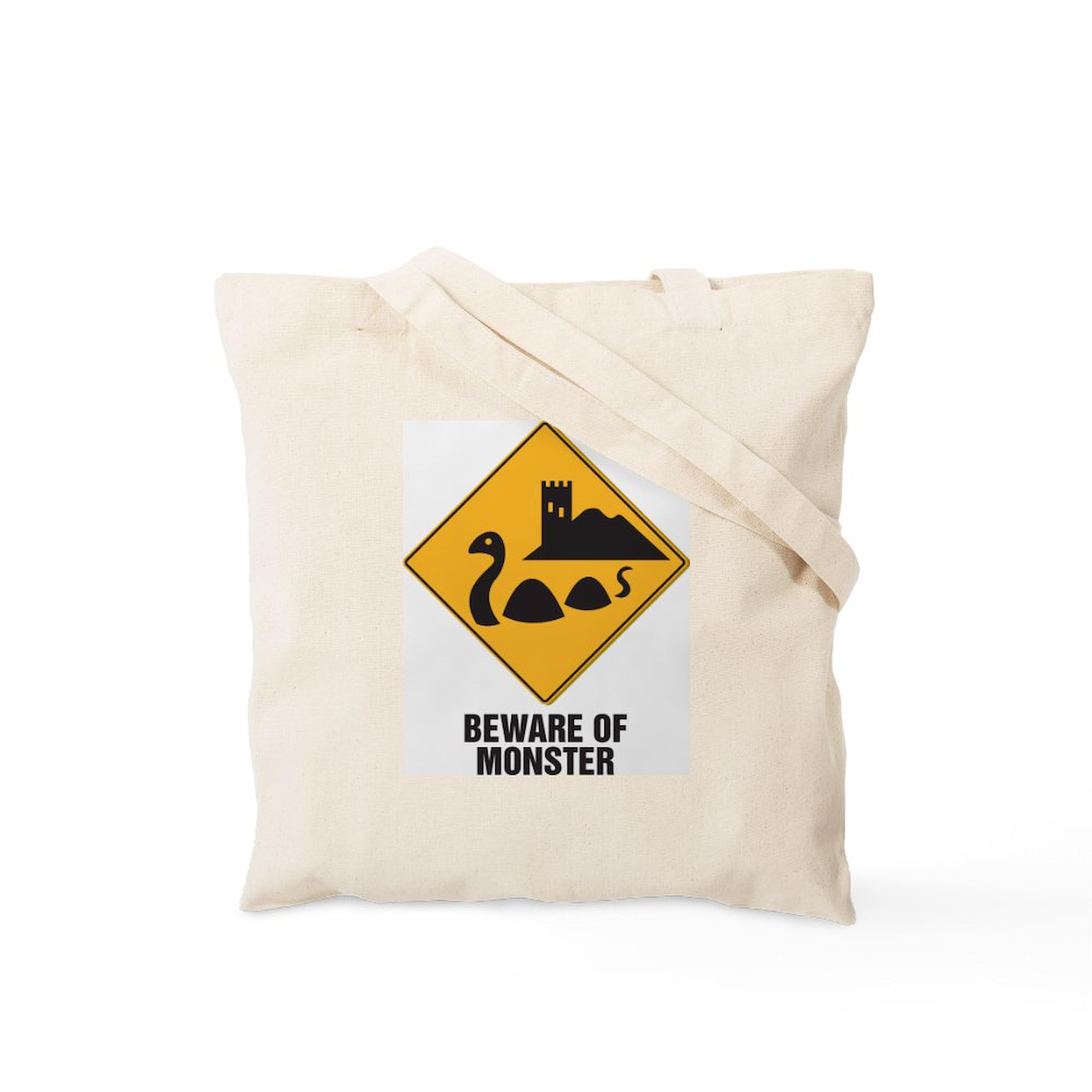 Loch Ness Monster Tote Bag - Natural Canvas Reusable Shopping Bag for Groceries, Beach & Everyday Use | Eco-Friendly & Durable