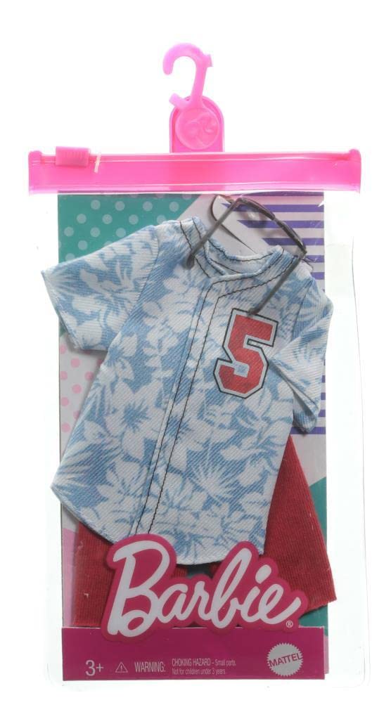 Barbie Ken Doll Hawaiian Fashion Pack - Tropical Outfit Set for Beach & Summer Play - Perfect for Pool Parties, Vacation Role Play & Collectors