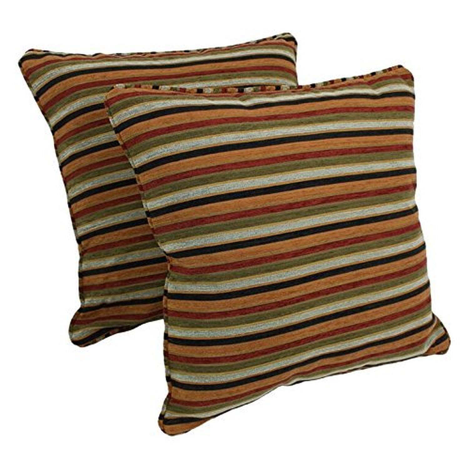 Blazing Needles Corded Jacquard Chenille Floor Pillows (Set of 2) - 25 Inch Oversized Bohemian Style Floor Cushions for Living Room, Bedroom, Dorm Decor - Soft & Comfortable Cadillac Design for Lounge, Meditation, Reading Nook