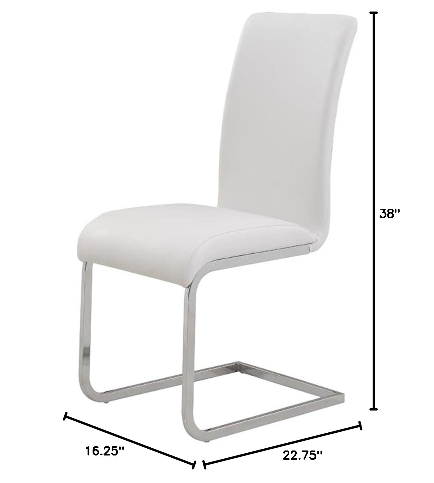WHI Contemporary White Side Chairs, Set of 2 - Modern Dining Chairs for Kitchen, Dining Room, Office or Cafe