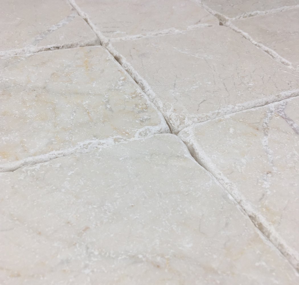 Beige (Light Cream) Marble 4” x 4” Tumbled Tile - Box of 5 Sq. Ft. - Natural Stone Wall & Floor Tile for Bathroom, Kitchen Backsplash, and Shower Surround
