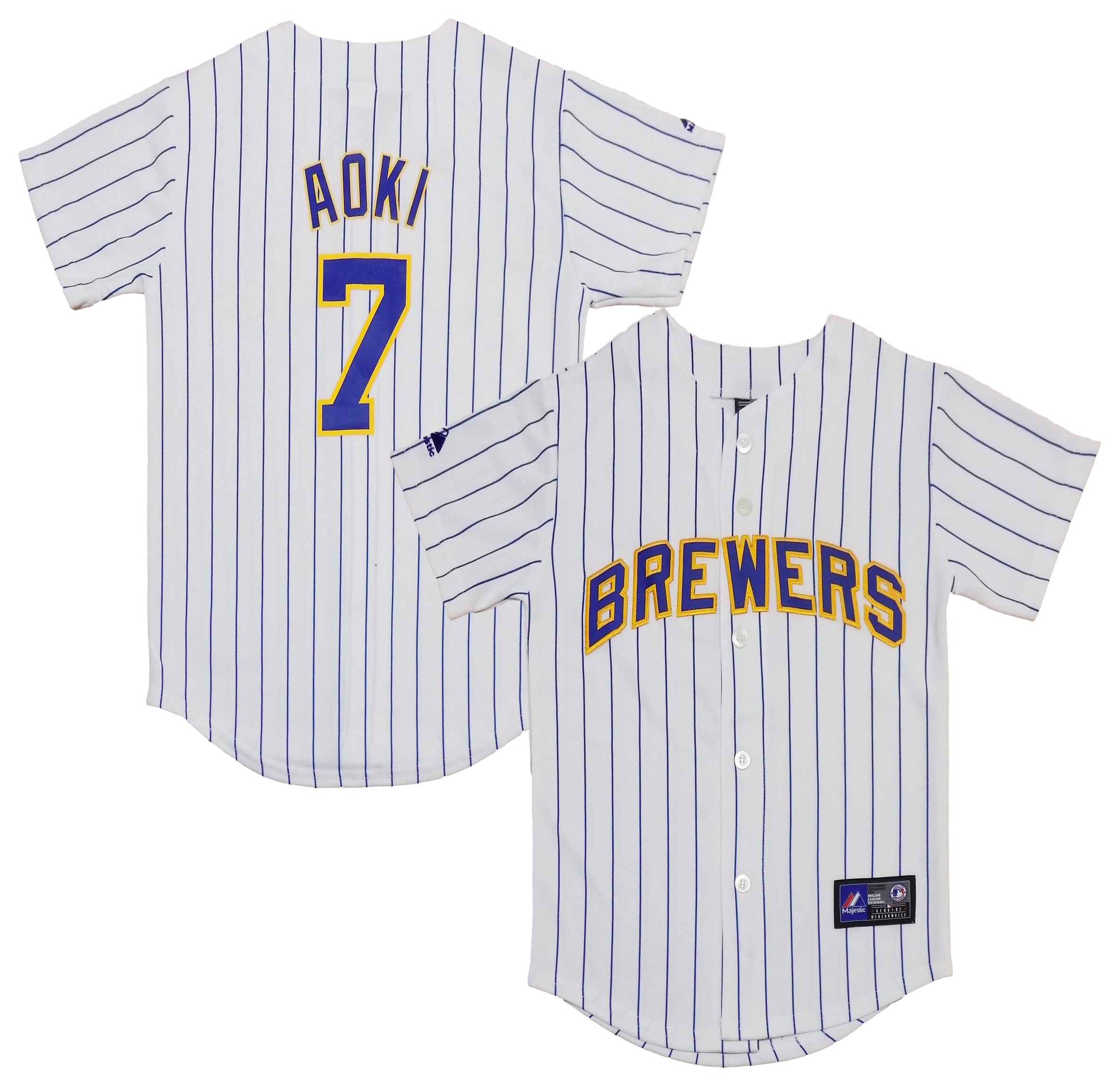 Norichika Aoki Milwaukee Brewers White Youth Authentic Alternate Replica Baseball Jersey - Perfect for Game Day, Fan Events & Sports Collectibles