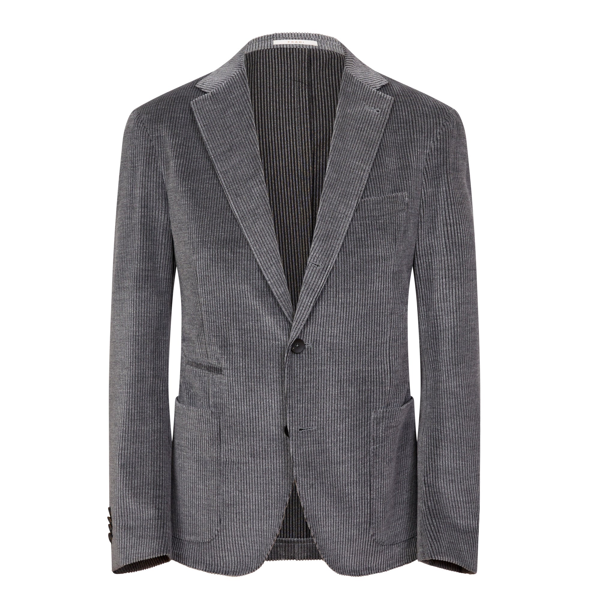 FRADI Men's Corduroy Blazer Jacket - Slim Fit Casual Sport Coat for Business & Date Night - Grey Melange Textured Blazer for Office, Wedding & Fall Fashion