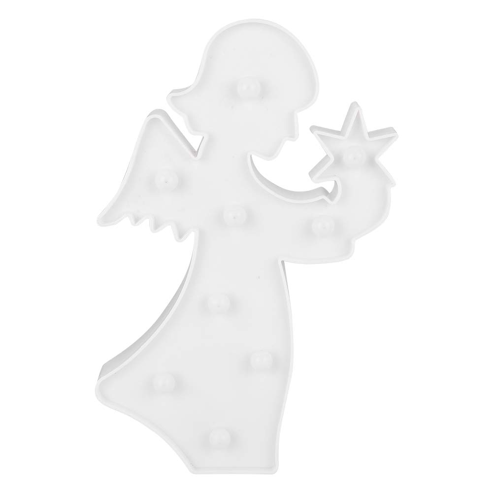 Shanrya Waterproof Angel Fairy Night Light - Warm White LED Lamp for Bedroom, Nursery, Kids Room - Perfect Gift for Christmas, Valentine's Day & New Year Decorations