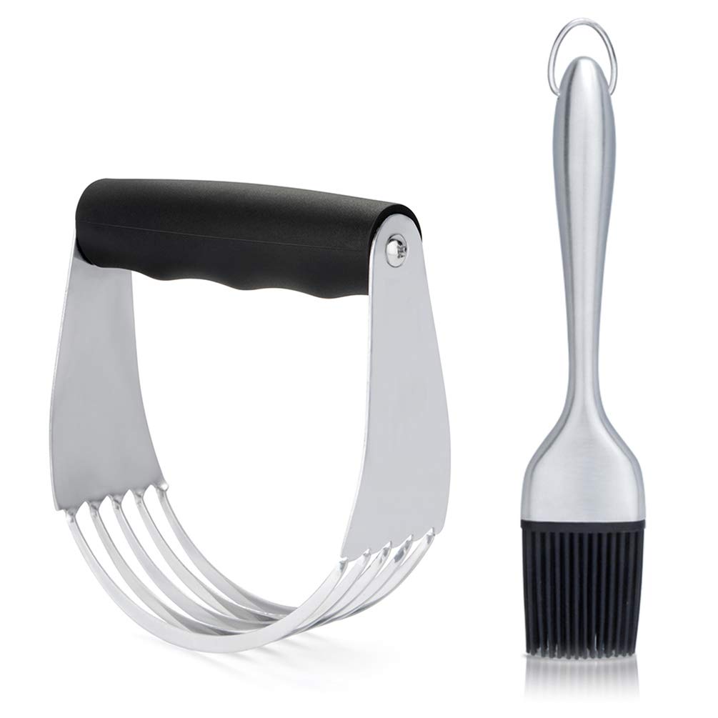 UPKOCH 3-Piece Stainless Steel Pastry Cutter Set - Dough Blender, Scraper & Pastry Brush for Baking, Cooking & BBQ - Perfect for Home Kitchen & Restaurant Use