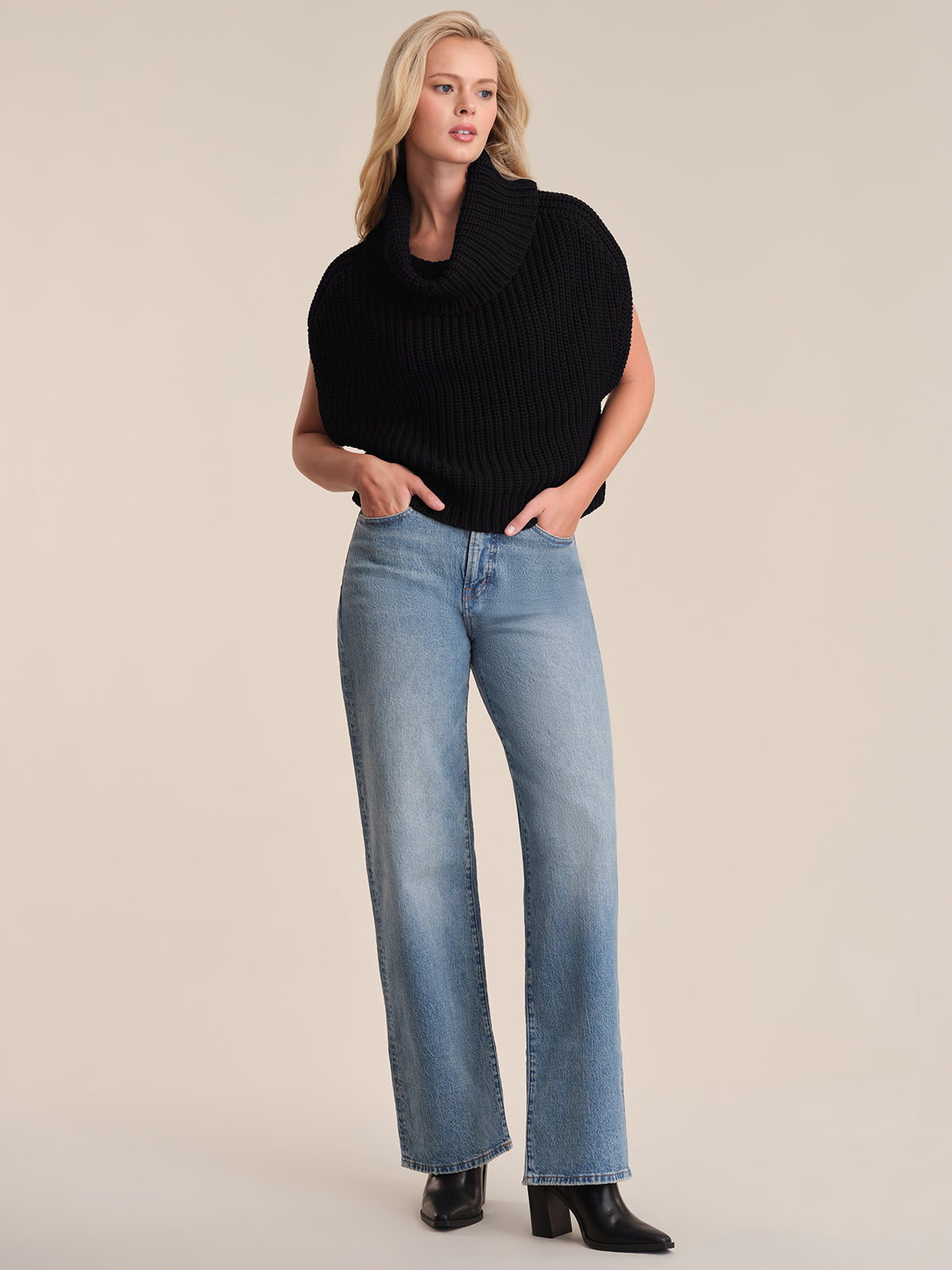 Women's Sleeveless Turtleneck Sweater - Slim Fit Knit Pullover Top for Layering | Perfect for Office, Date Night & Fall Fashion Outfits