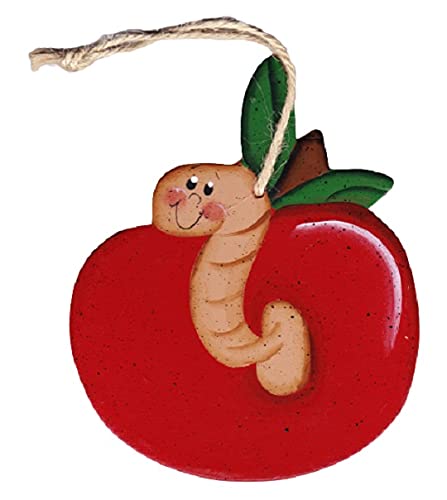 Personalized Kitchen Apple Ornament - Cute Worm in Apple Design - Unique Teacher Appreciation Gift - Home Decor for Classroom, Office & Housewarming