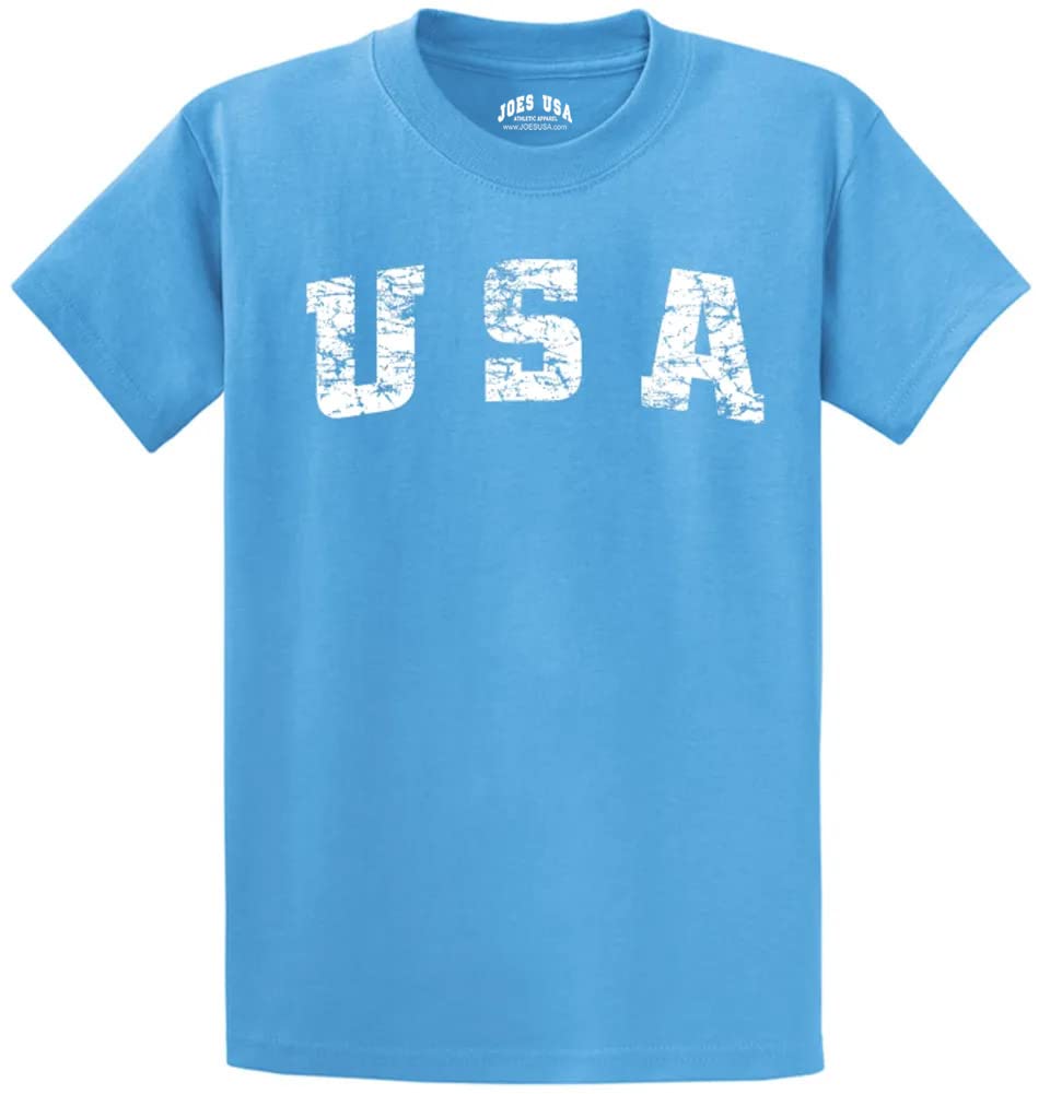 Vintage USA Logo T-Shirts for Men - 42 Colors & Sizes (Regular, Big & Tall) - Casual Wear, Street Style & Retro Fashion