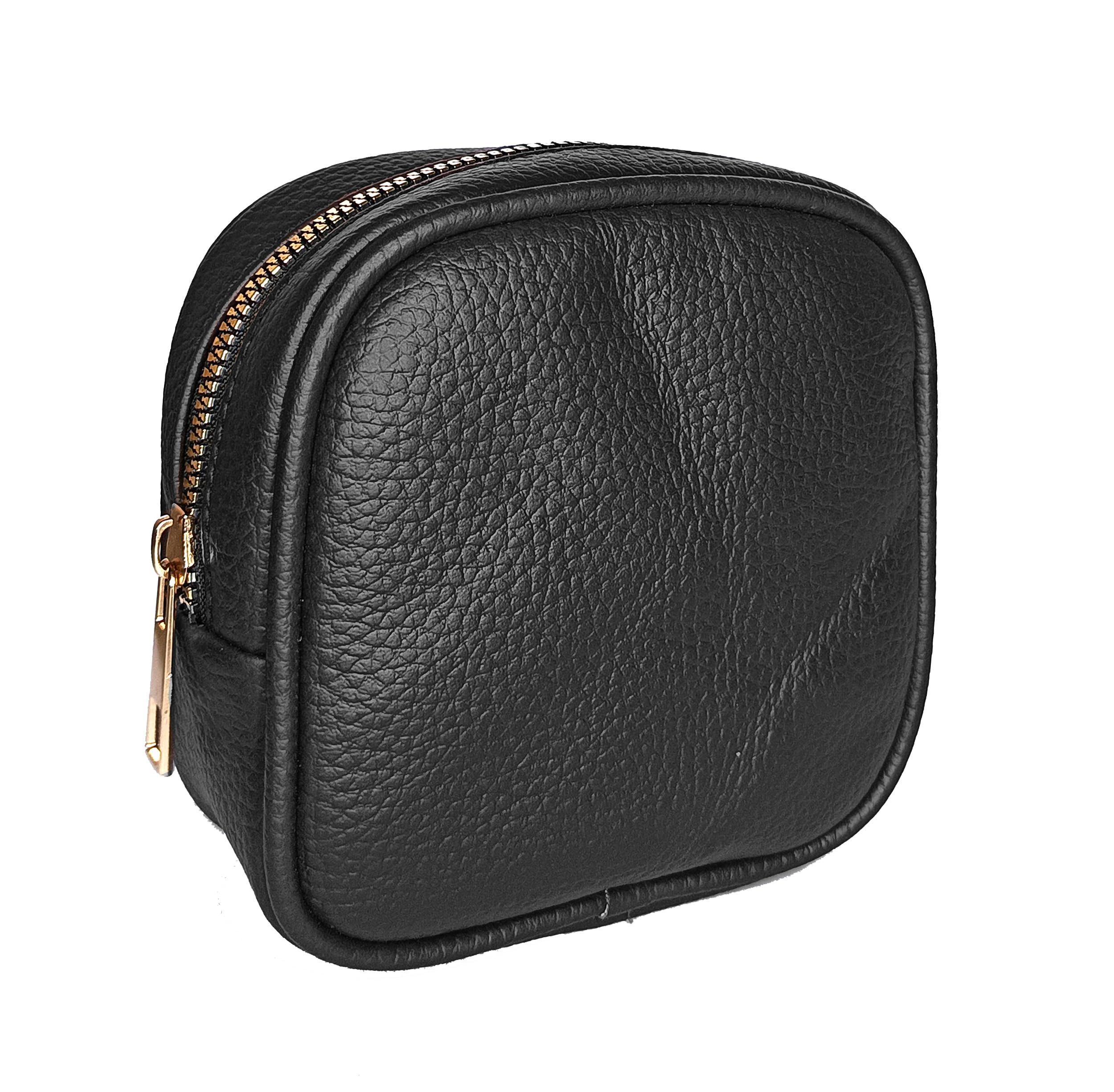 CartBrink Mini Travel Lipstick Pouch for Women - Small Jewelry & Coin Organizer, Keychain Bag (12cm, Black) - Perfect for Makeup, Jewelry Storage & On-the-Go Essentials