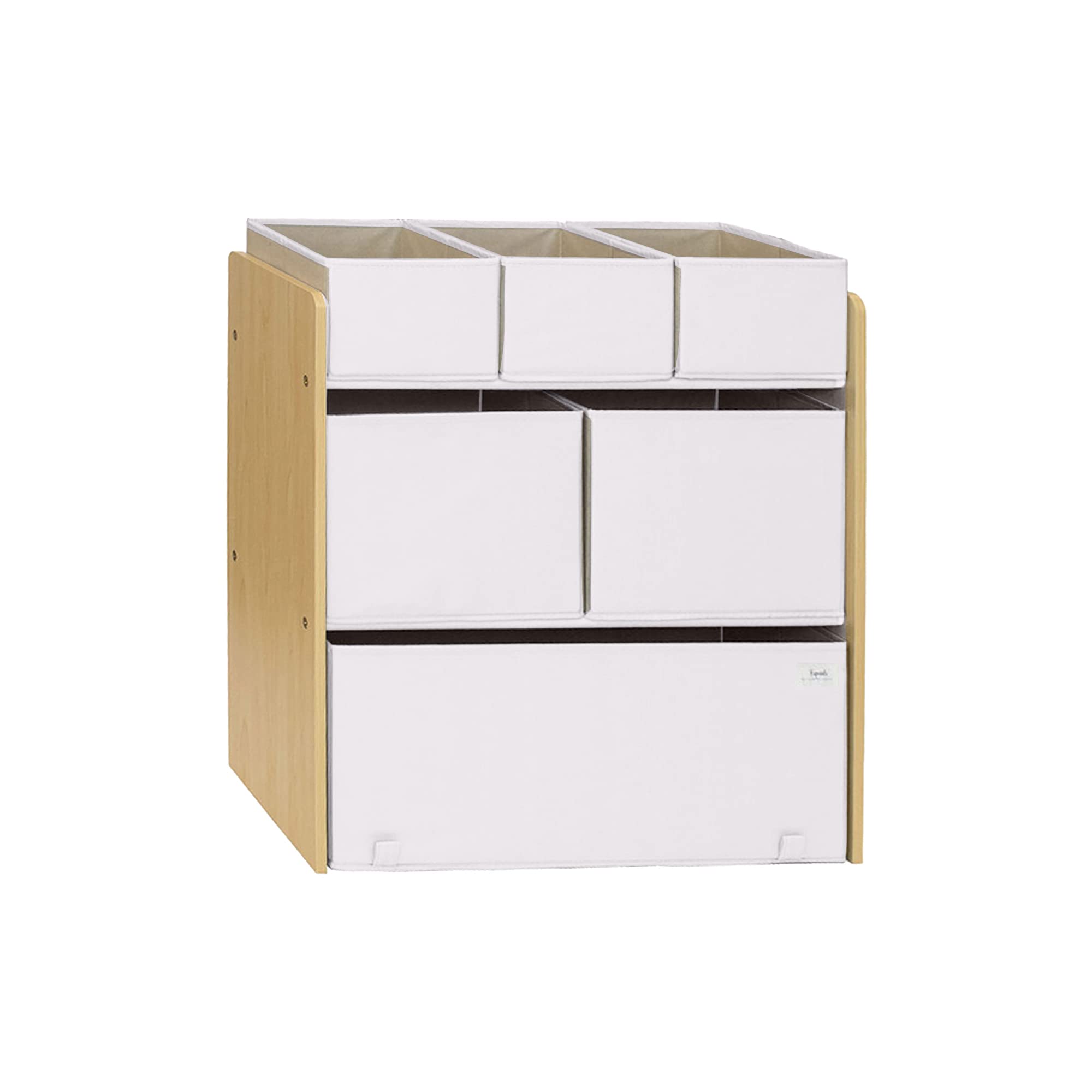 3 Sprouts Kids Toy Storage Organizer with 3 Bins - Foldable Fabric Toy Box for Playroom, Nursery & Bedroom - Cream Color Toy Organizer for Stuffed Animals, Books & Toys
