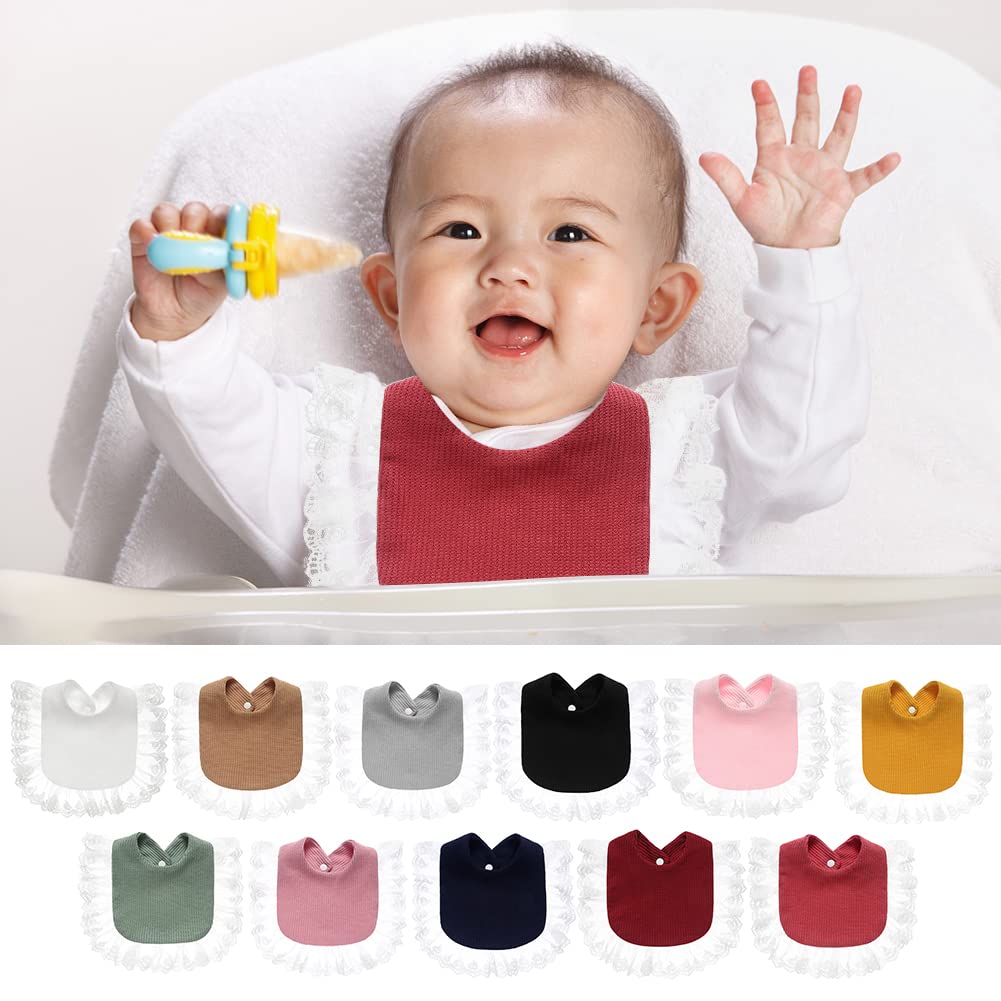 Surakey Baby Muslin Bandana Drool Bibs - Adjustable Soft Cotton Teething Bib for Newborns & Infants, Absorbent Drool Towel & Food Bib - Perfect for Feeding, Teething, and Daily Use (White)