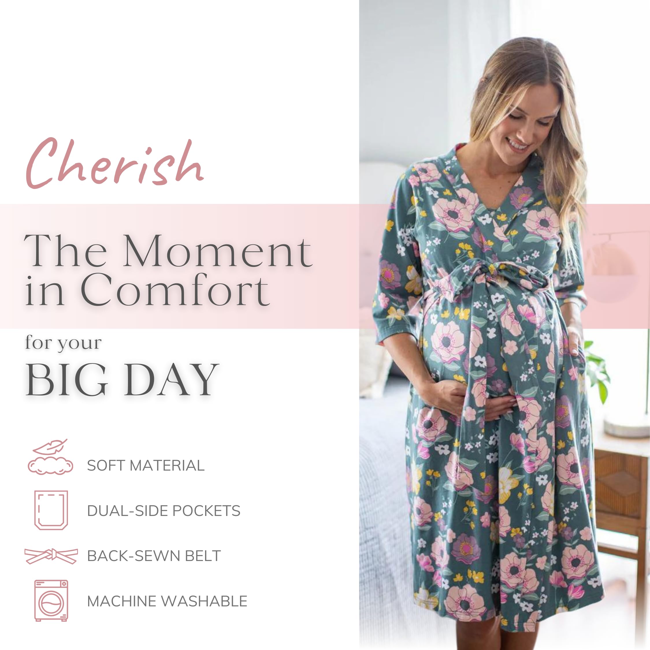 Mommy & Baby Matching Hospital Gown Set for Labor & Delivery