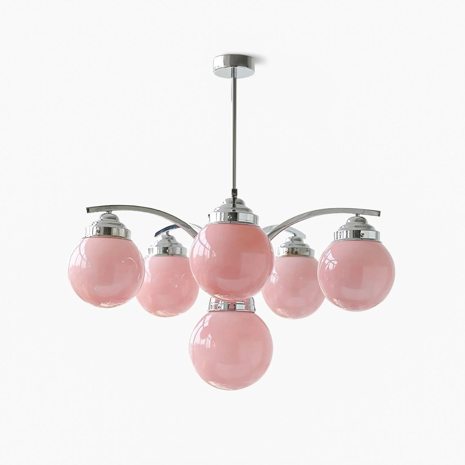 Elegant Pink Salamanca Crystal Chandelier - Vintage Ceiling Light Fixture for Dining Room, Bedroom & Living Room Decor