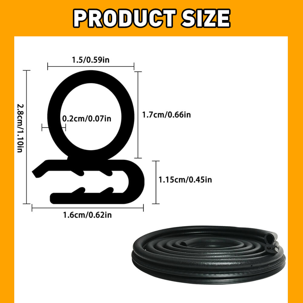 Universal T, U, D Shaped & 5-Hole Rubber Car Window Weatherstrip Seal - Perfect for Auto Glass Replacement, Door Edge Protection and Noise Reduction