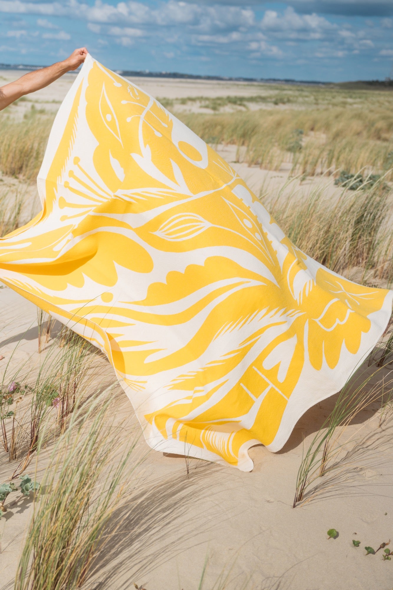 Lino Throw Blanket in Mellow Yellow - Soft & Cozy Knit Throw for Couch, Bed, or Outdoor Use