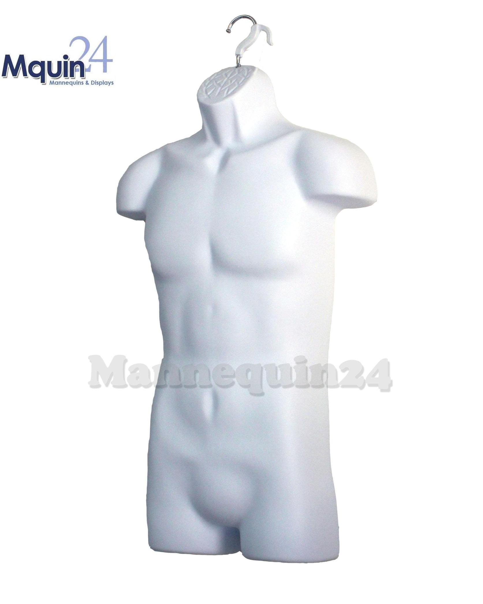 Female & Male Dress Mannequin Set - Adjustable White Display Forms (2-Pack) for Clothing Boutique, Retail Store, and Fashion Photography
