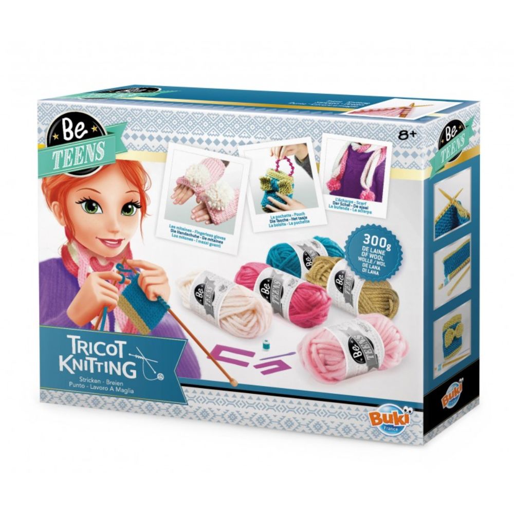 Be Teens DIY Knitting Kit for Beginners - Complete Crochet Starter Set with Yarn, Needles & Instructions - Perfect for Crafting Scarves, Hats & Home Decor Gifts