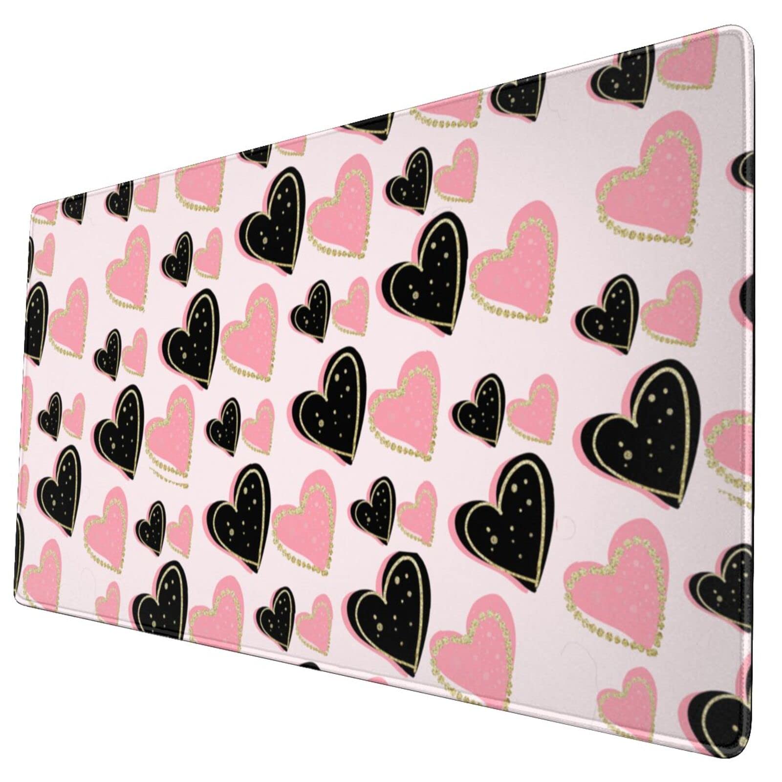 Romantic Heart-Shaped Mouse Pad - Non-Slip Rubber Gaming Mouse Mat with Extended Rectangle Design for Office & Home Desk | Perfect for Valentine's Gifts, Gaming Setups & Workstations