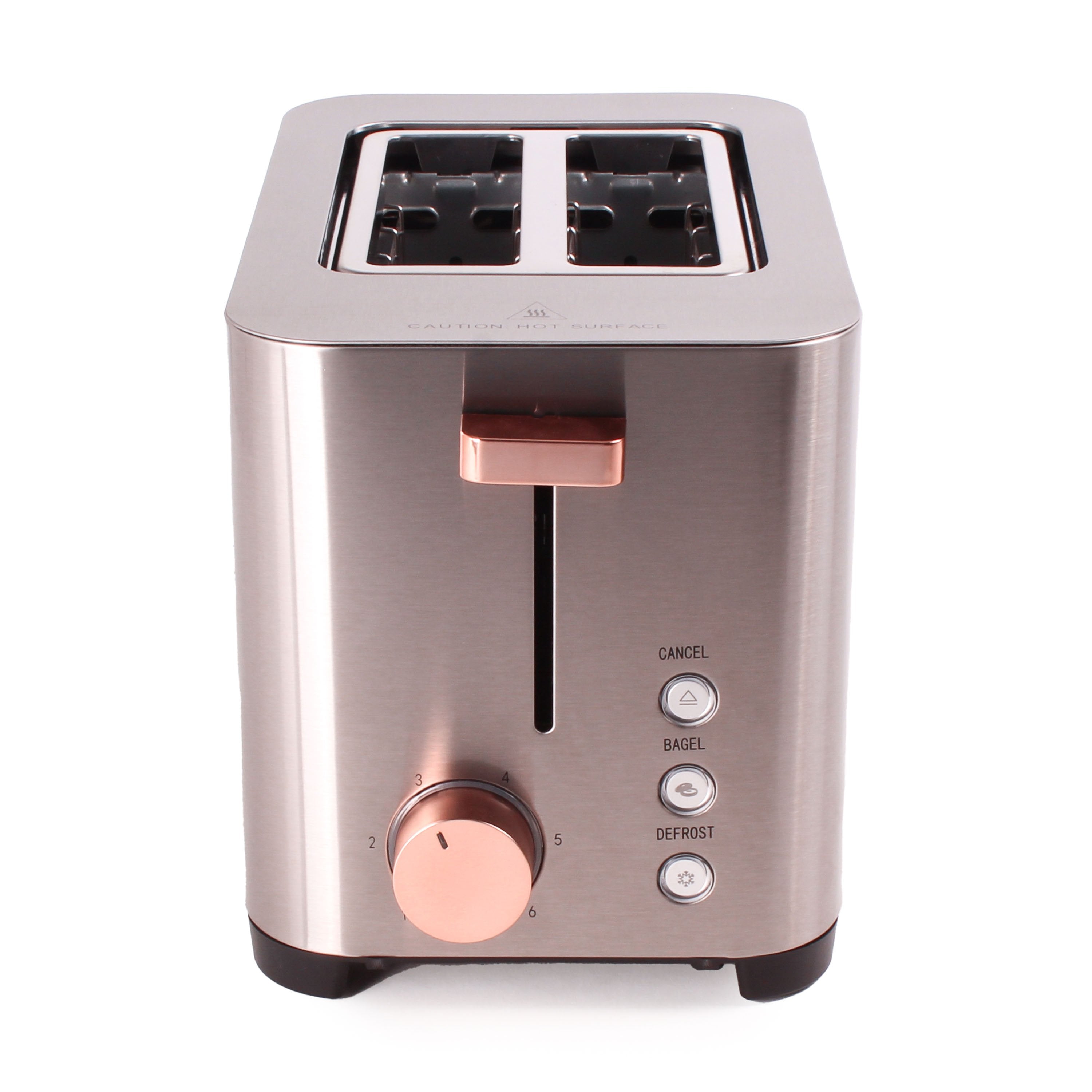 BergHOFF Ouro Gold 2 Slice Stainless Steel Toaster 850W - Compact Countertop Toaster for Perfect Breakfast Toast, Bagels & Pastries - Ideal for Kitchens, Dorms & Small Spaces