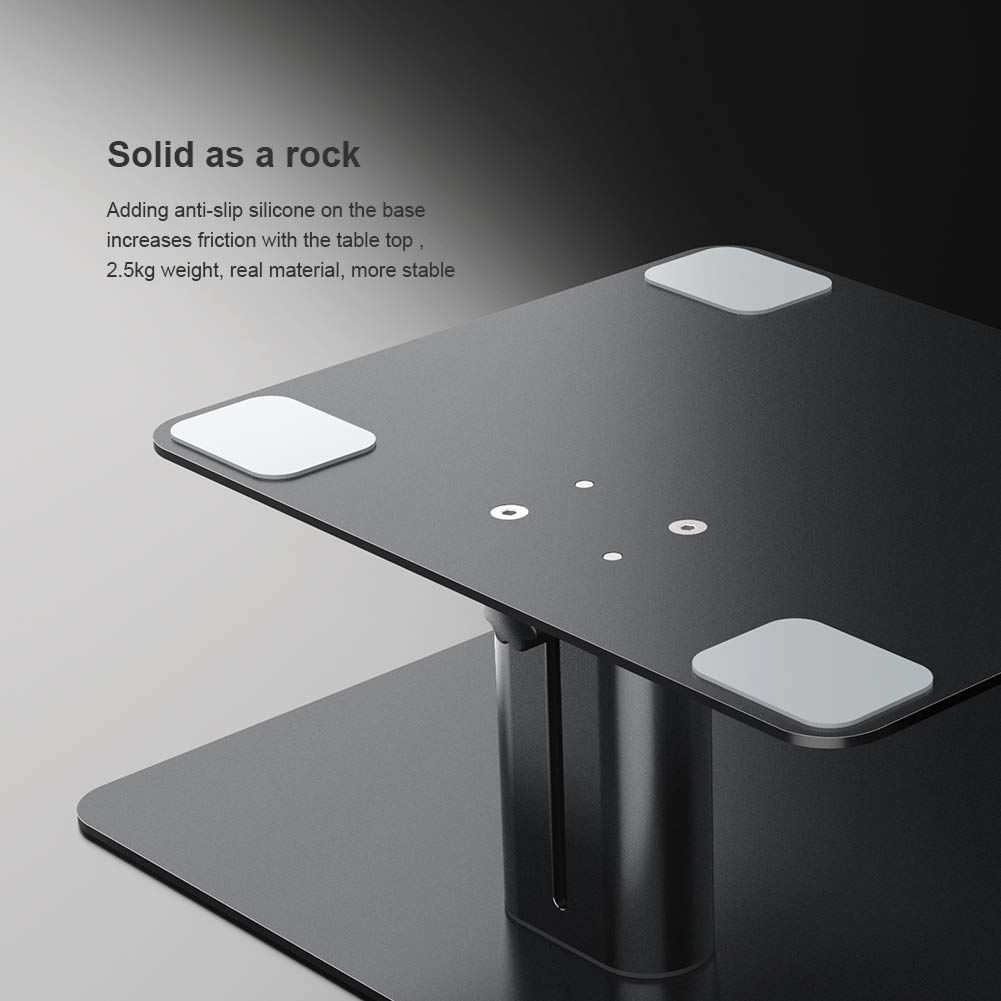 Nillkin Adjustable Height Monitor Stand Riser - Ergonomic Aluminum Computer Desk Holder for iMac, MacBook, Dell, HP, Lenovo & More - Perfect for Home Office & Workspace Setup (Black)