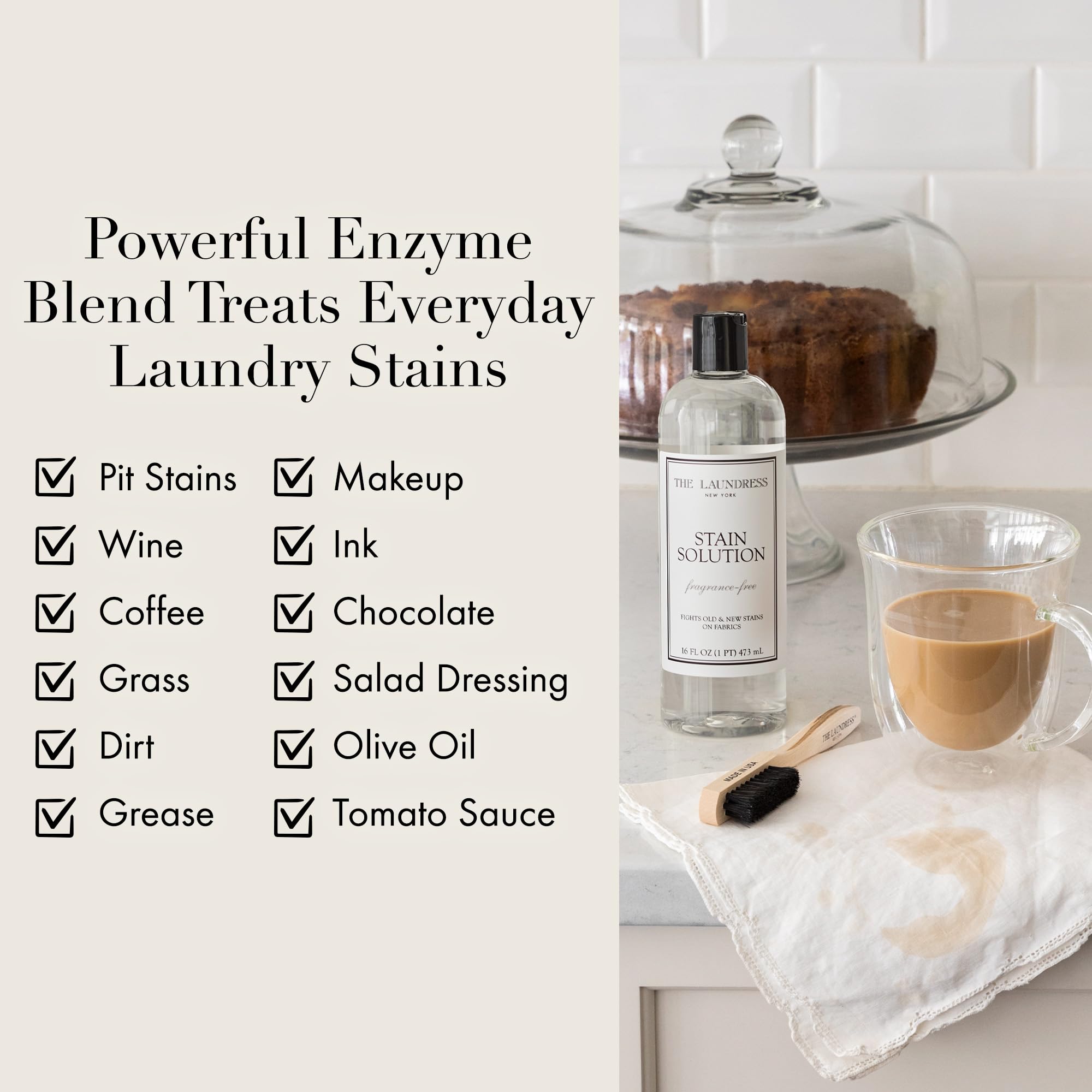 The Laundress Stain Solution - Powerful Laundry Stain Remover for Clothes (16 Fl Oz) | Effectively Removes Red Wine, Coffee & Blood Stains | Perfect for Everyday Laundry, Travel & Emergency Stain Treatment