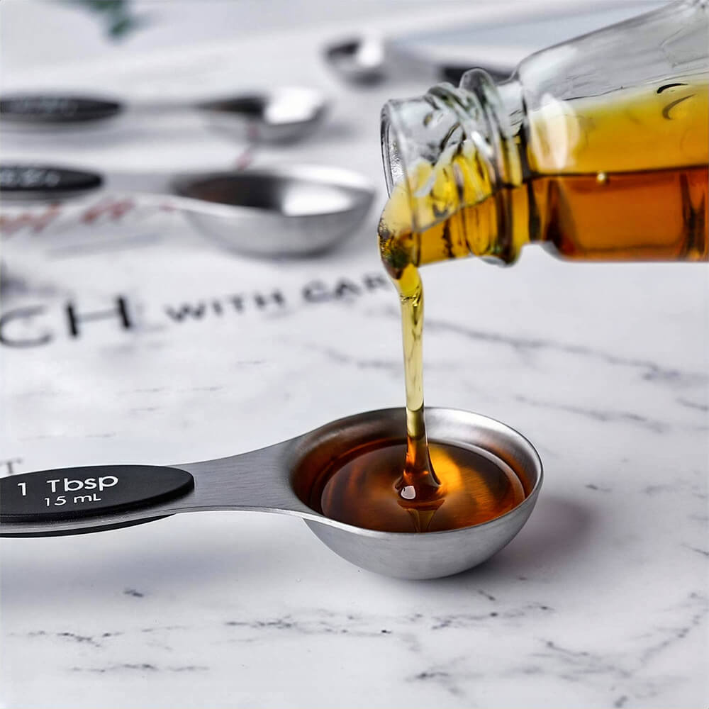 Giovanna Magnetic Measuring Spoons Set - 5-Piece Stainless Steel Kitchen Tools for Baking & Cooking | Perfect for Spices, Coffee, Flour | Stay Organized with Magnetic Design