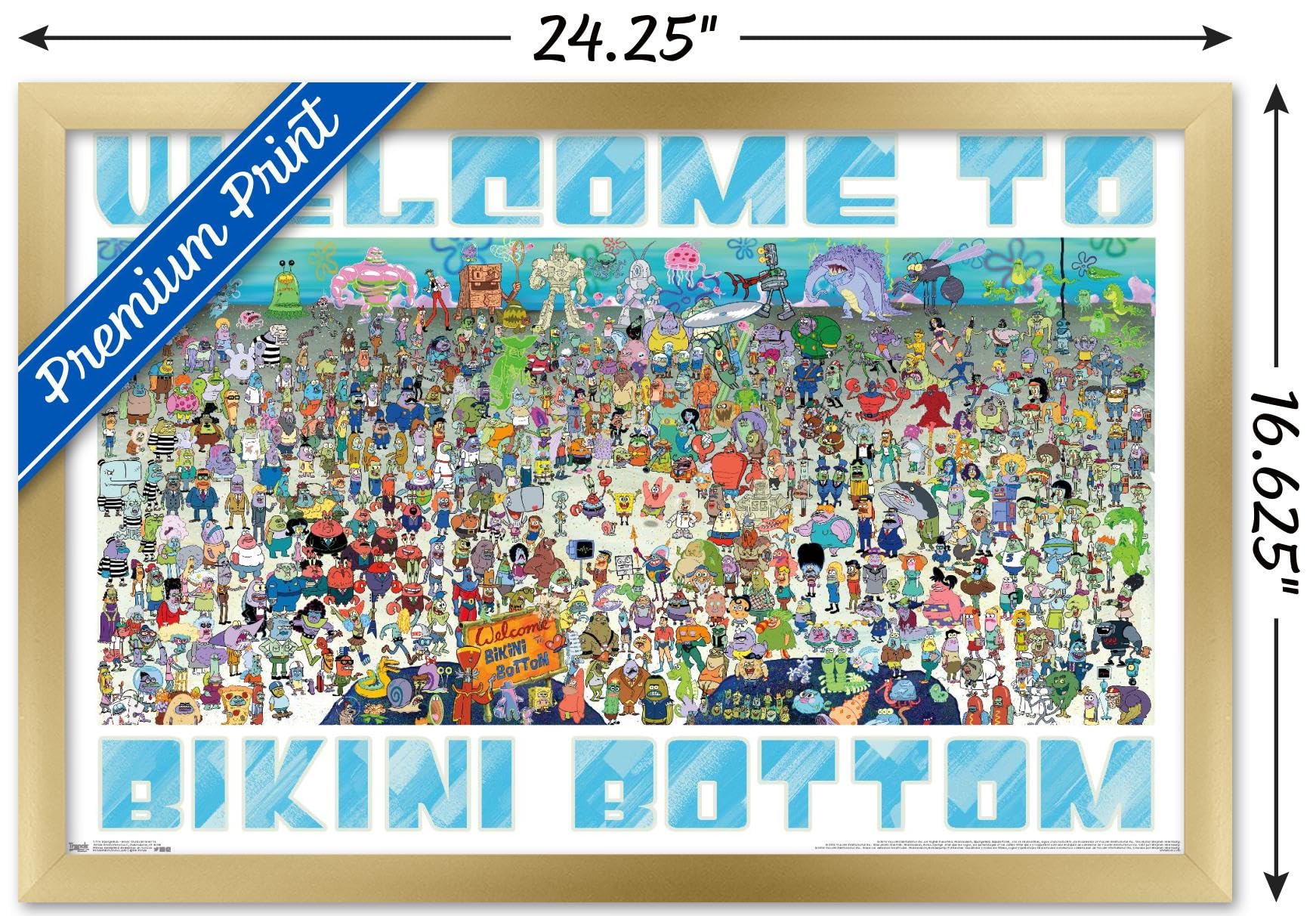 Trends International Nickelodeon SpongeBob SquarePants - Every Character Ever 19 Wall Poster, 14.725