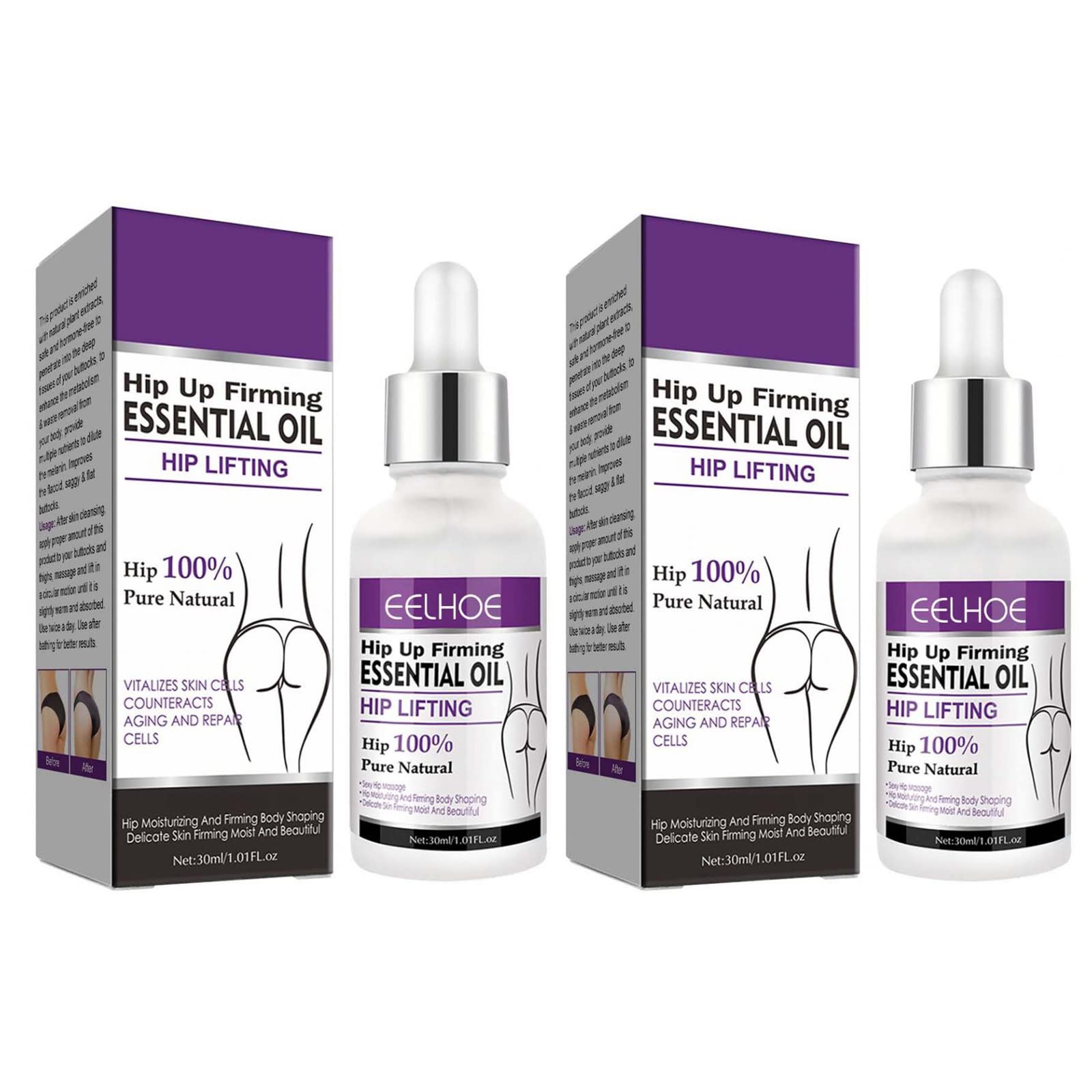 NinRYA 2PCS Hip Lift Essential Oil - Natural Herbal Buttocks Firming & Enhancement Massage Oil for Women | Skin Tightening & Body Contouring | Perfect for Post-Workout Recovery & Spa Treatments